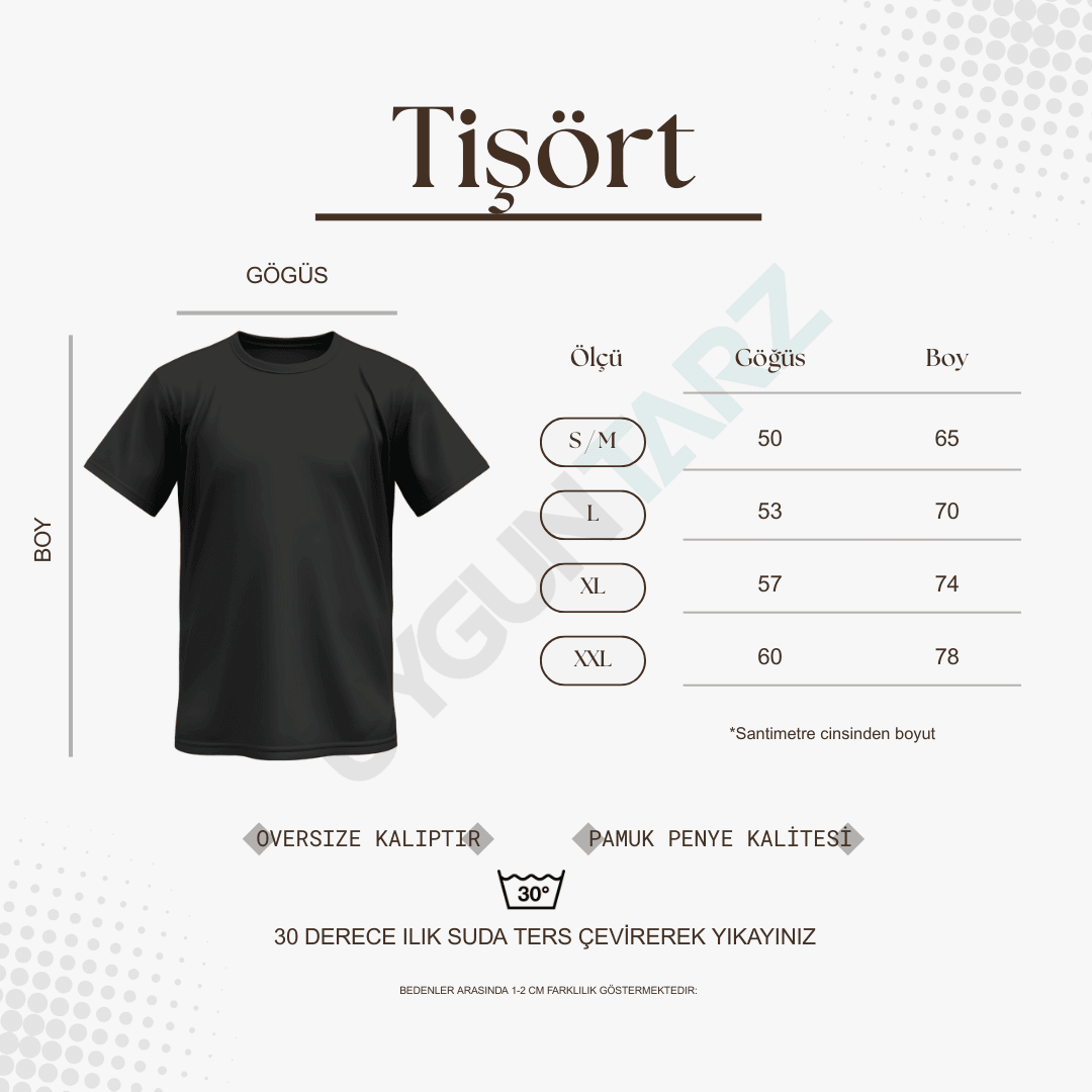 Unisex İstiridye Kabuk Tasarım Basklı Tshirt
