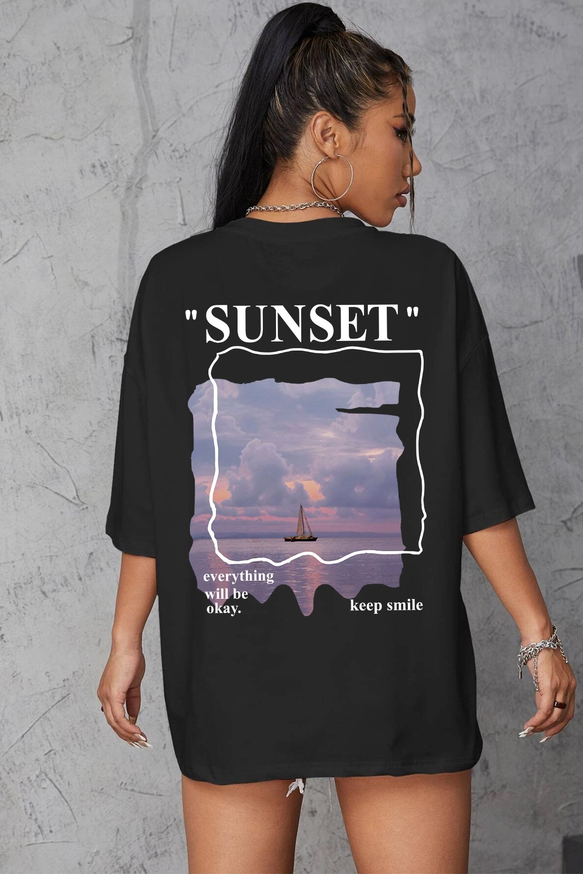 Unisex Sunset Tasarım Tshirt