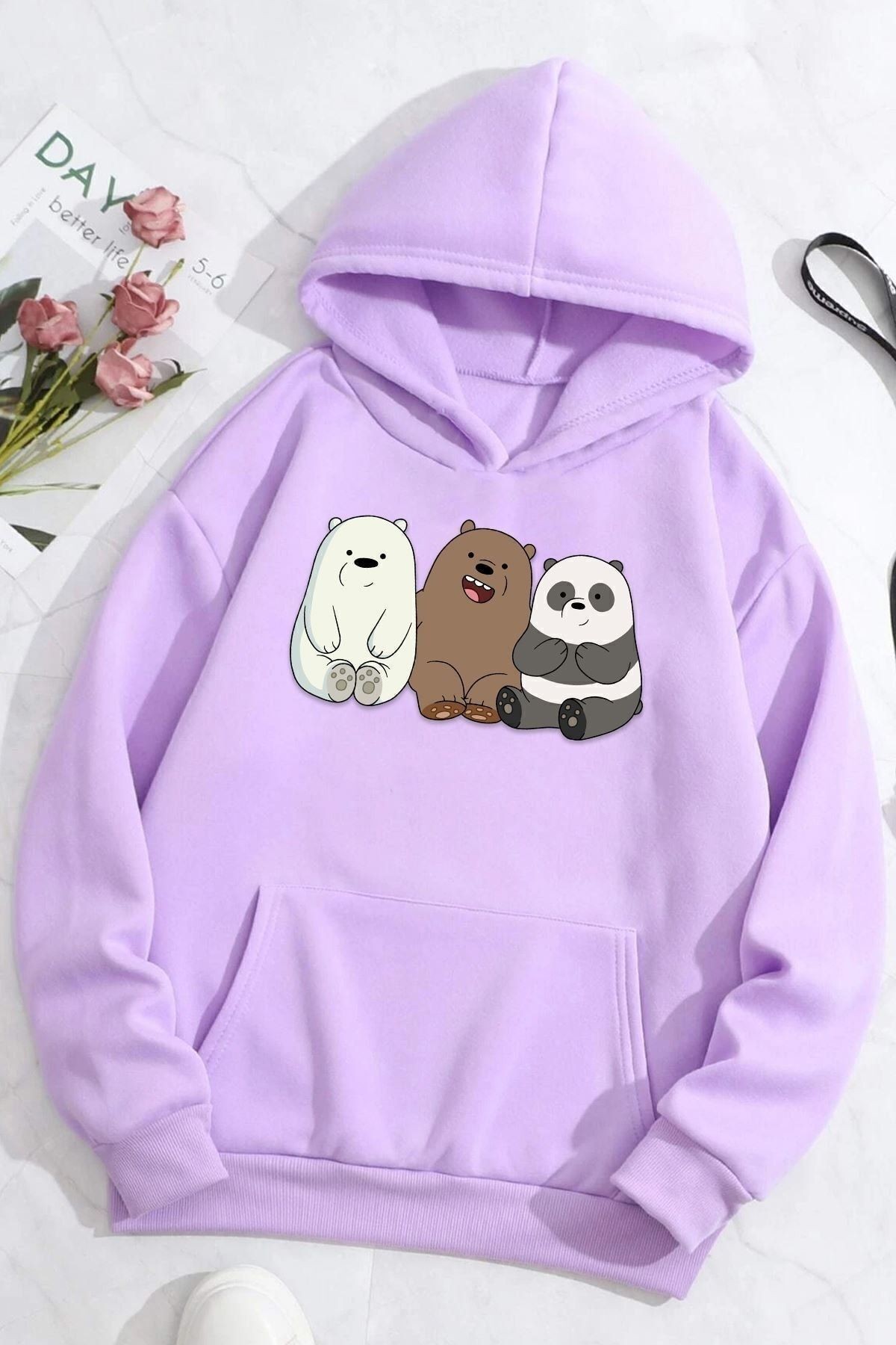Kafadar Ayılar Baskılı Sweatshirt