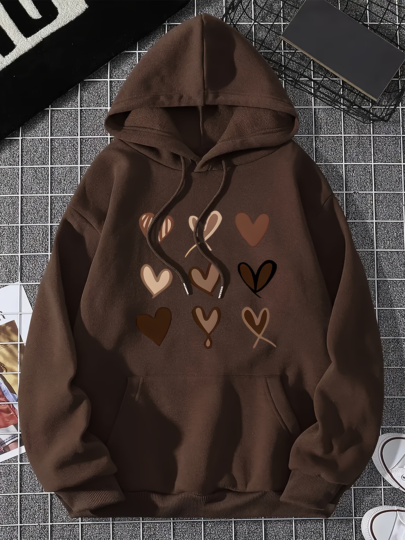 Unisex Heart Baskılı Oversize Sweatshirt