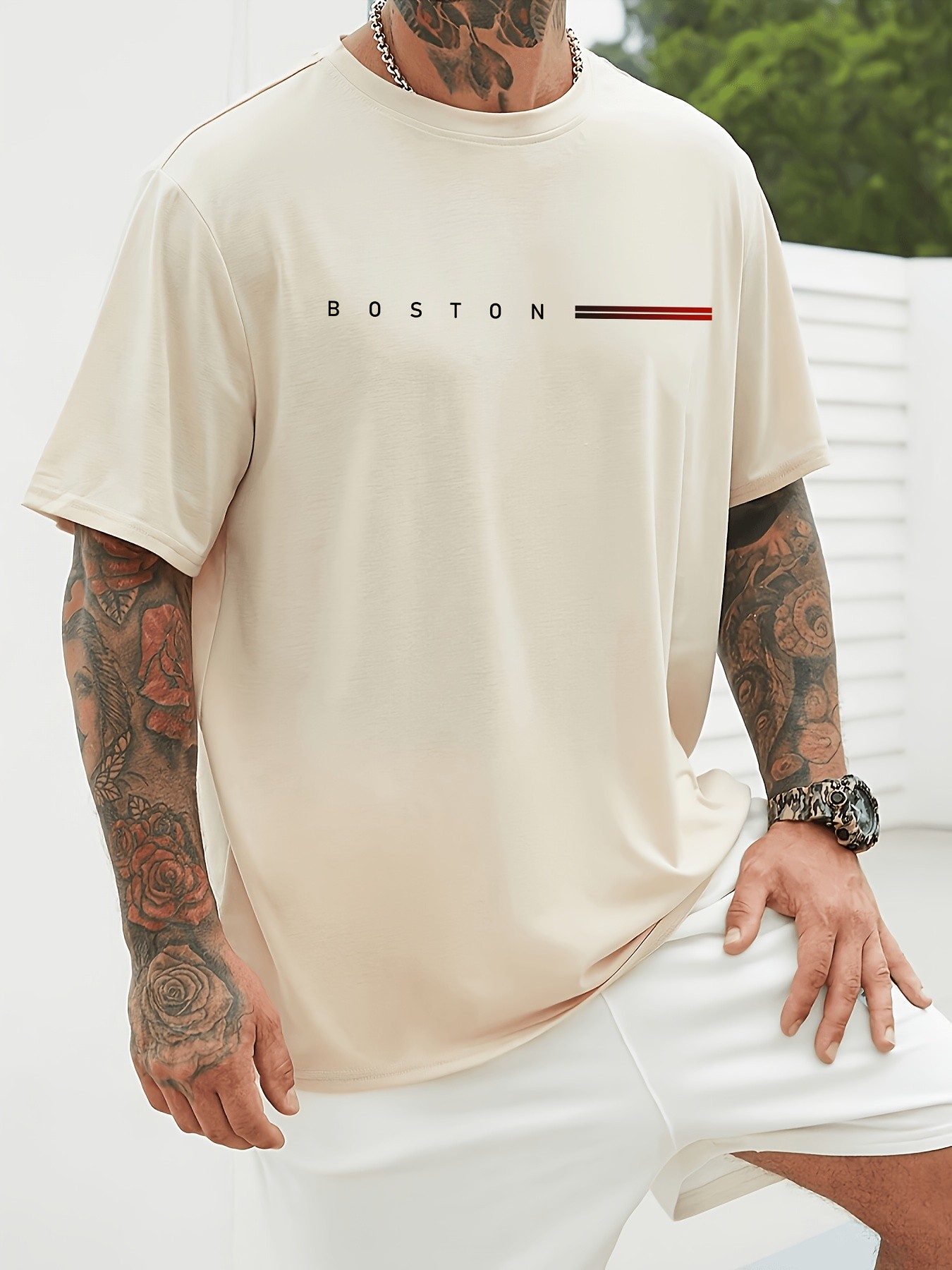 Unisex Boston Tasarım Basklı Tshirt