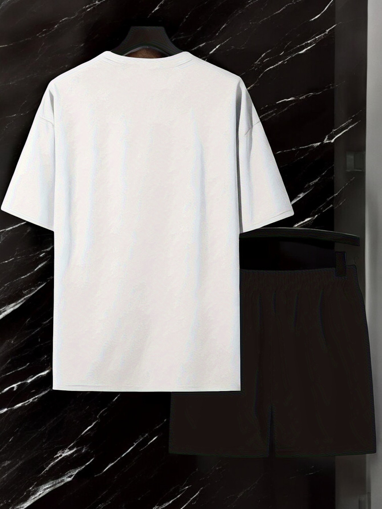 Unisex W Yazı Tasarım Basklı Tshirt Şort Takımı