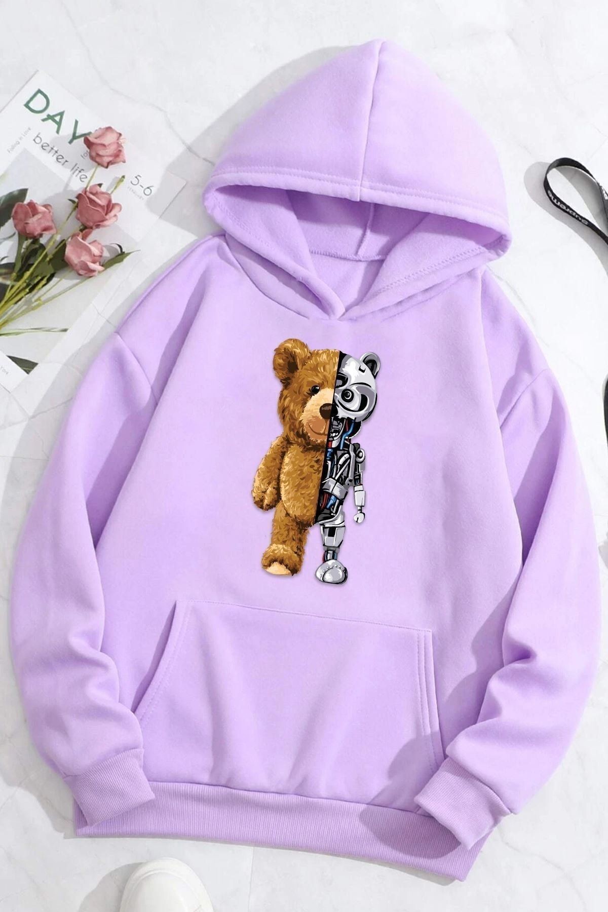 Boys Bear Baskılı Sweatshirt