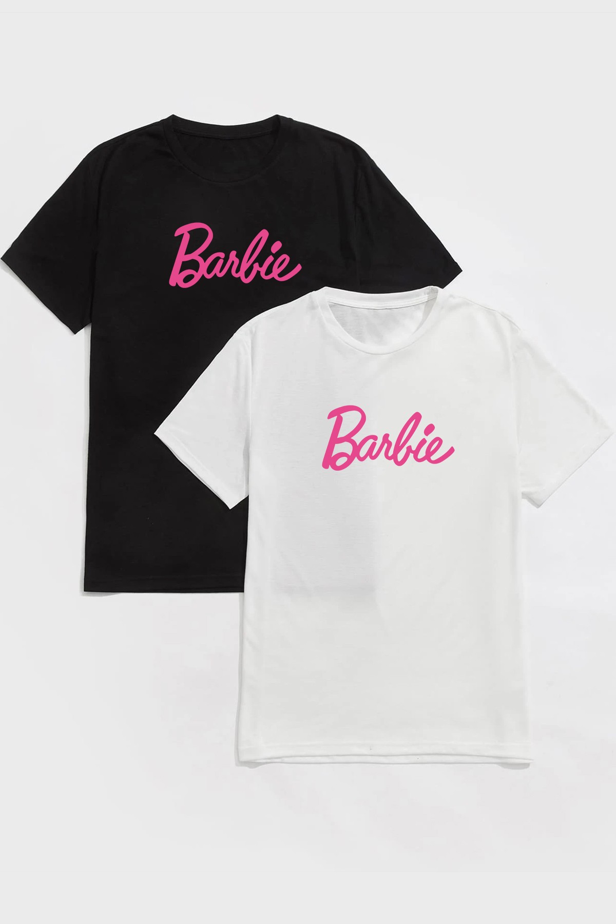 Barbie Baskılı 2'li Paket Kadın Oversize Tshirt