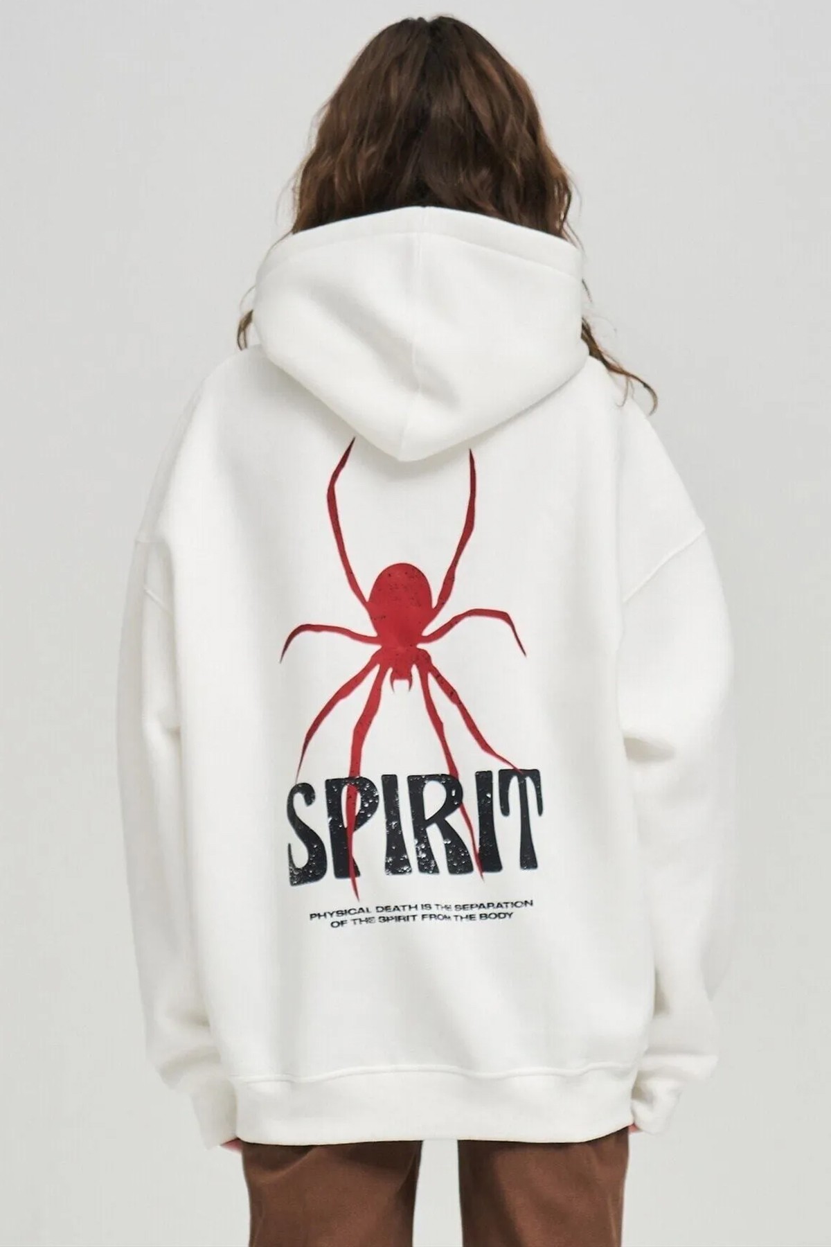 Unisex Spirit Örümcek Sırt Baskılı Oversize Sweatshirt