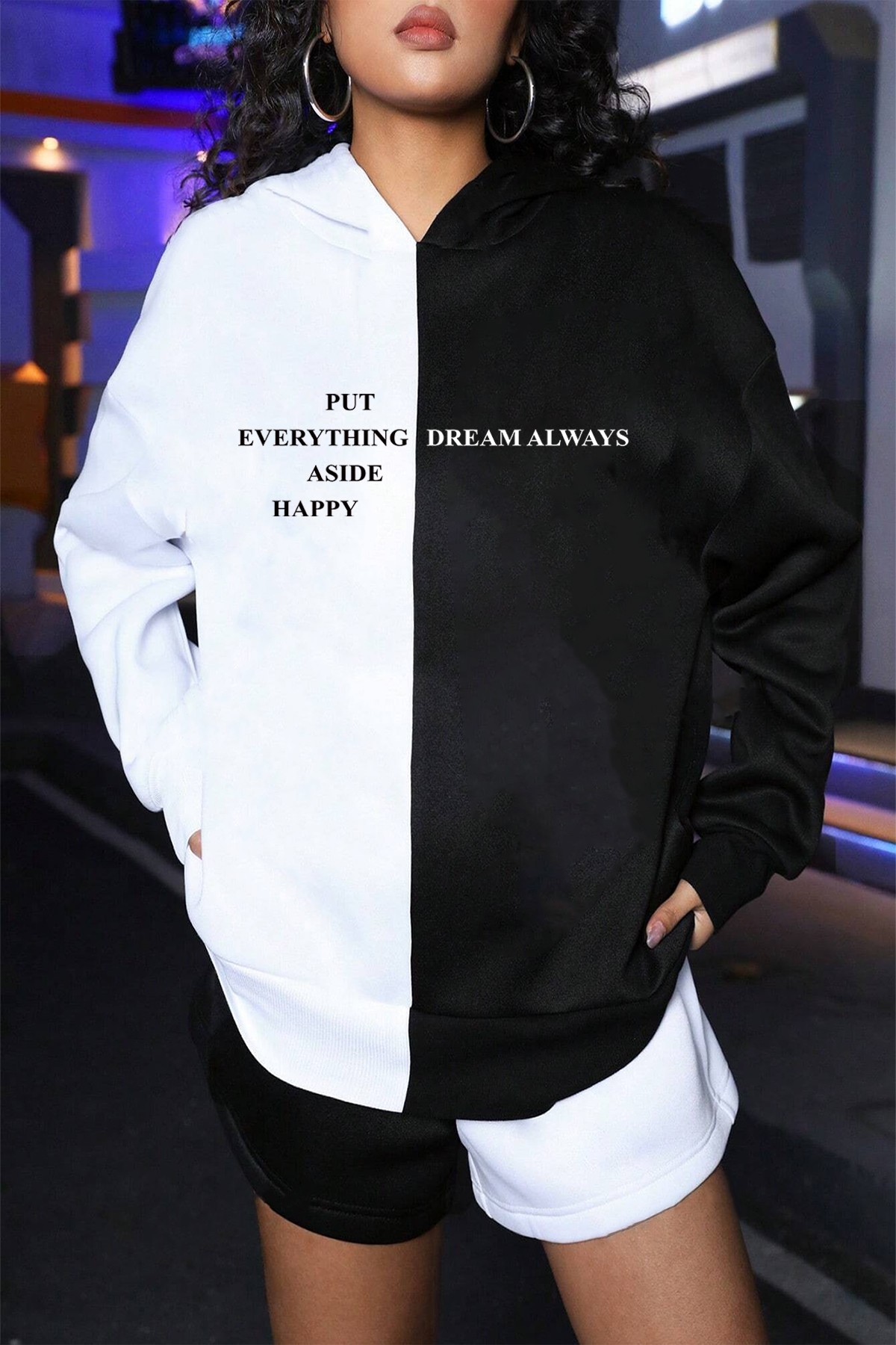 Dream Always Baskılı Oversize Sweatshirt