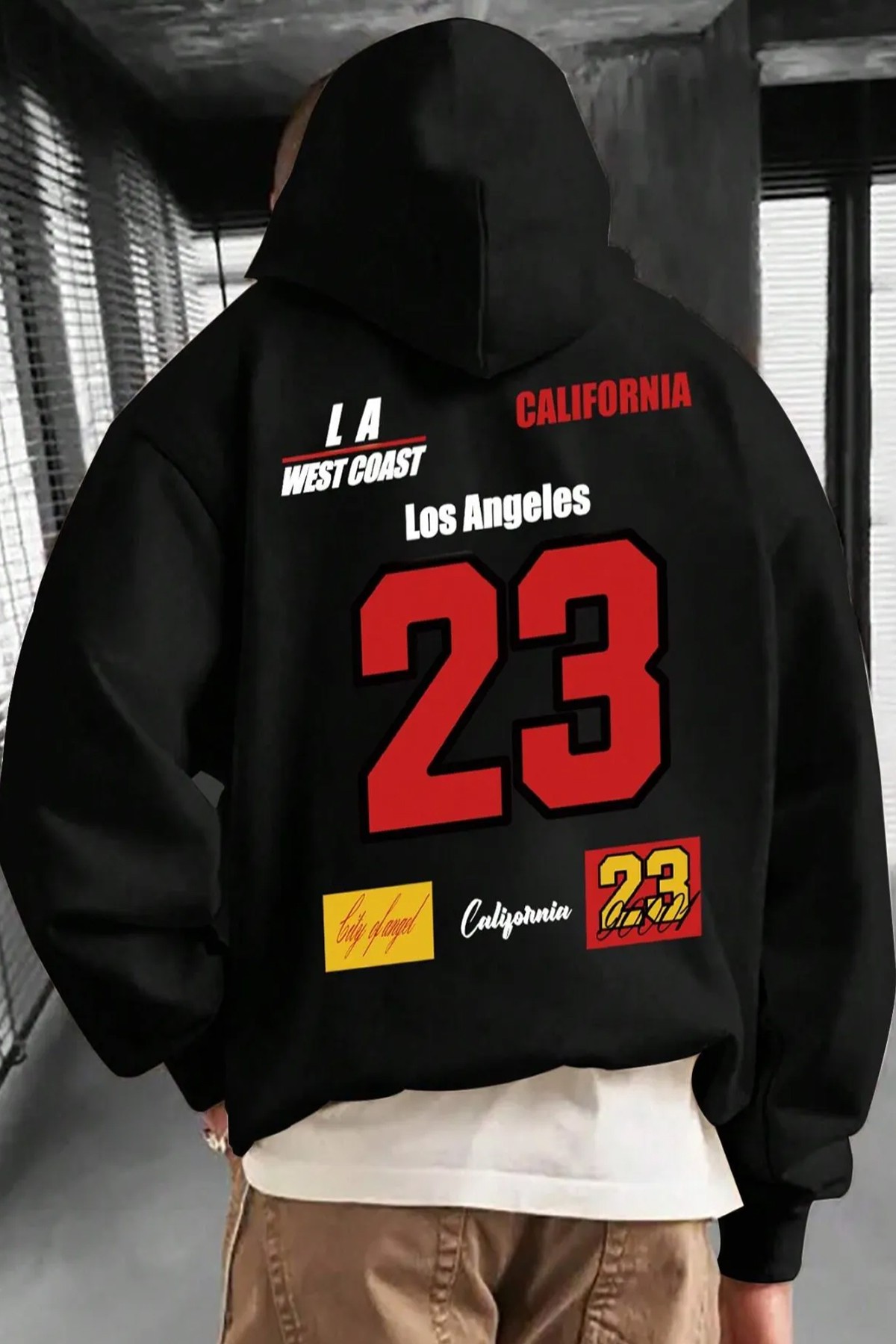 California 23 Baskılı Oversize Sweatshirt