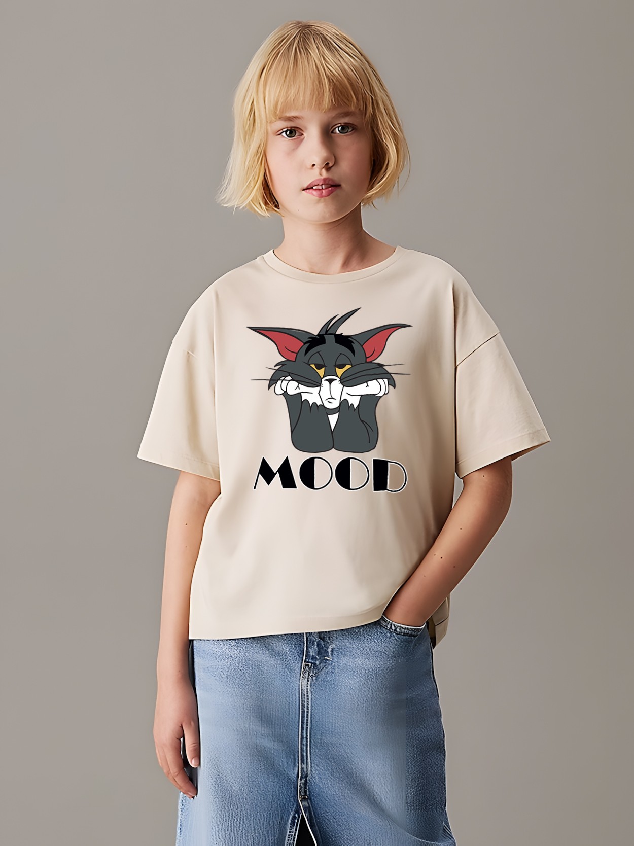 Çocuk Mood Baskılı Pamuklu Tshirt
