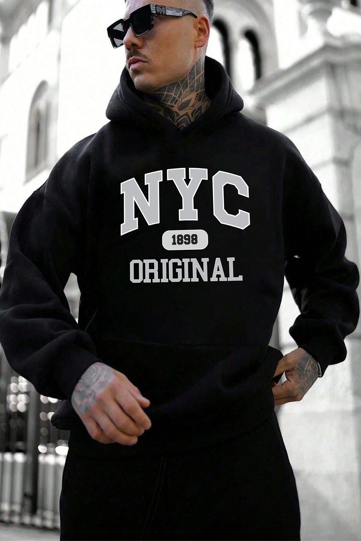 NYC Baskılı Unisex Oversize Sweatshirt