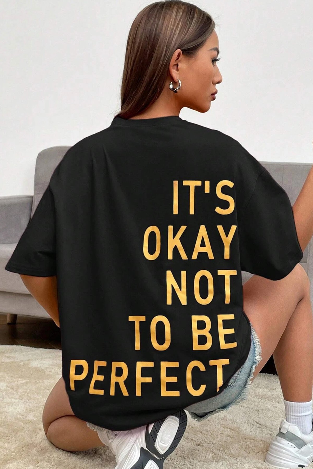 Unisex It's Okay Baskılı Tasarım Tshirt