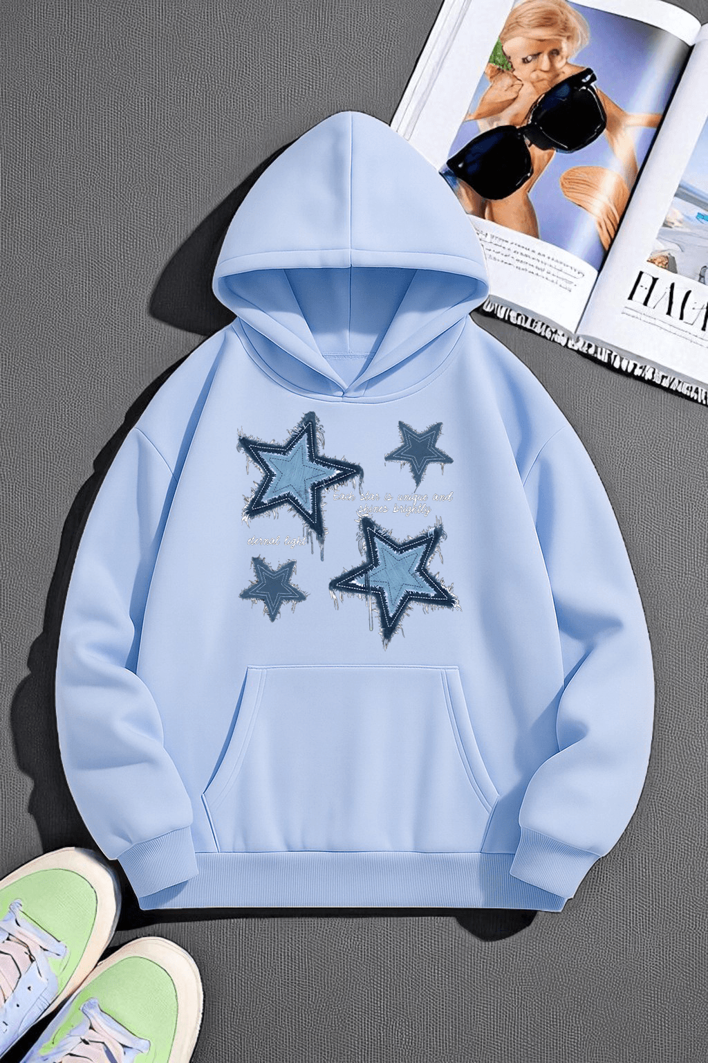 Unisex Eternal Light Baskılı Oversize Sweatshirt