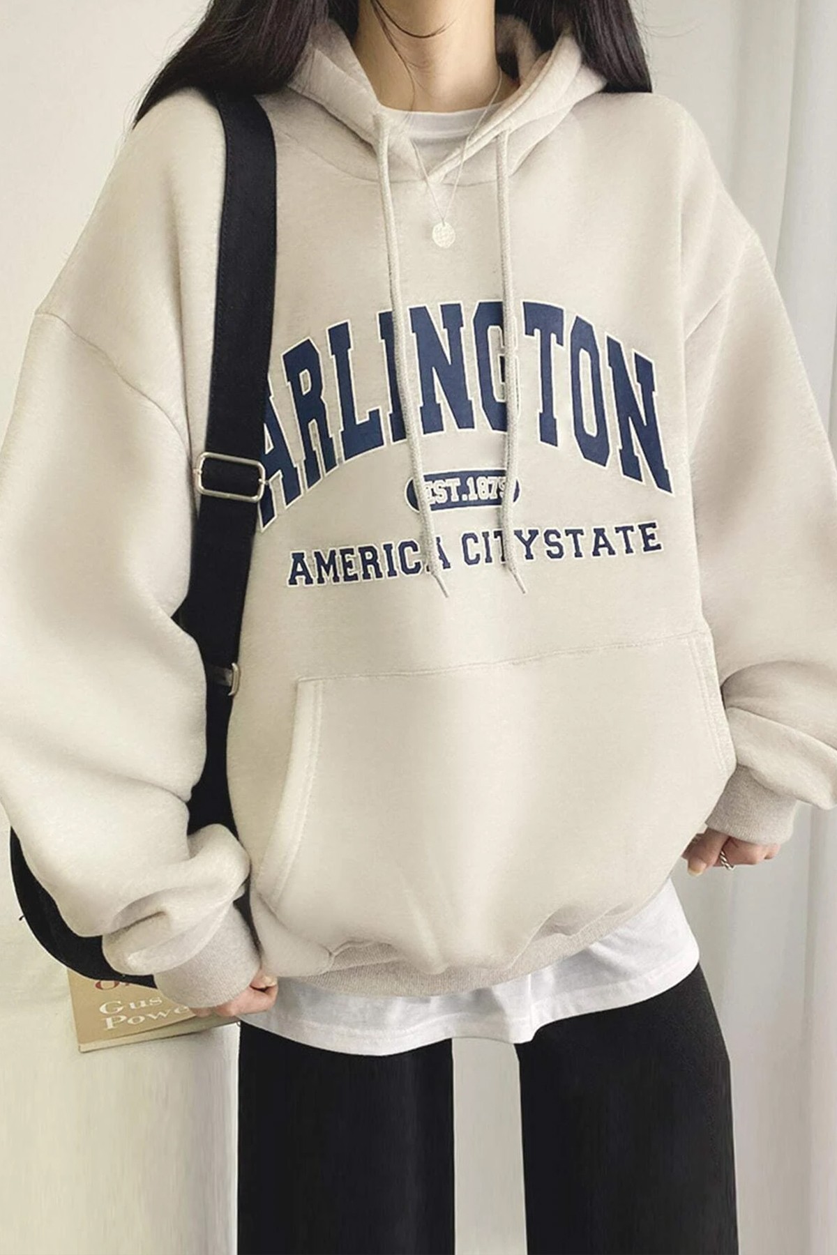 Unisex Arlington Baskılı Oversize Sweatshirt