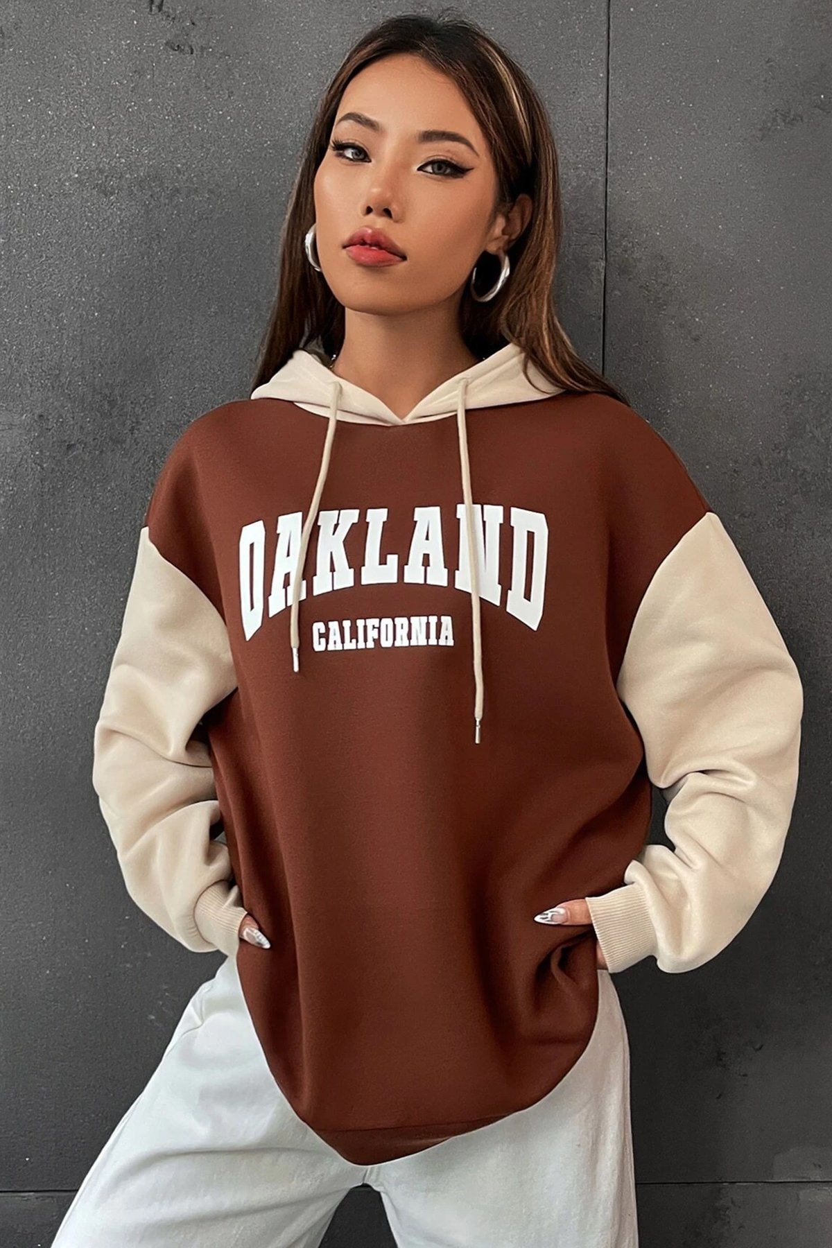 Unisex Oakland Baskılı Sweatshirt