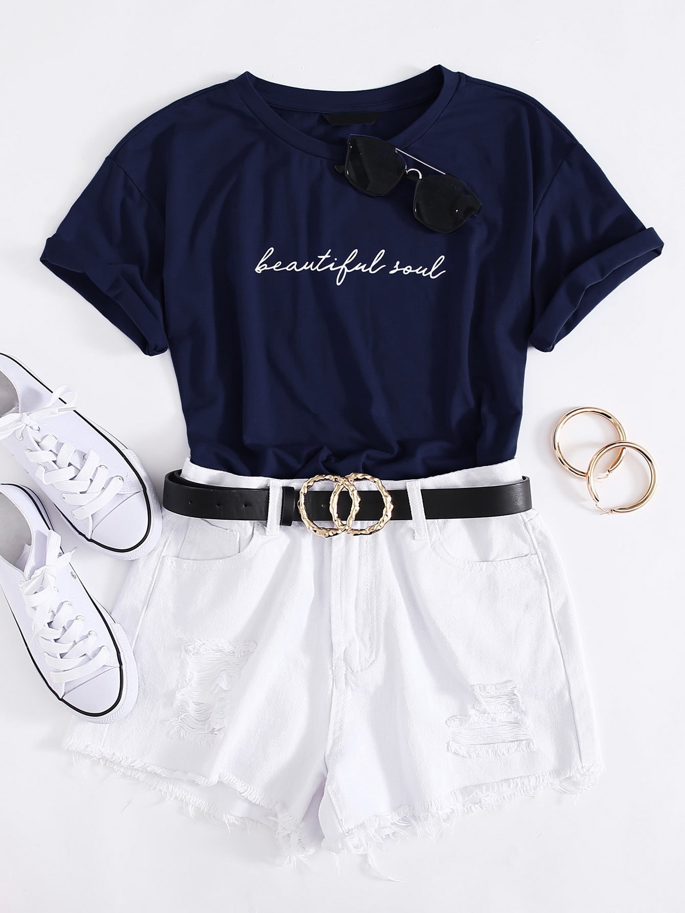 Unisex Beautiful Soul Baskılı Tasarım Tshirt