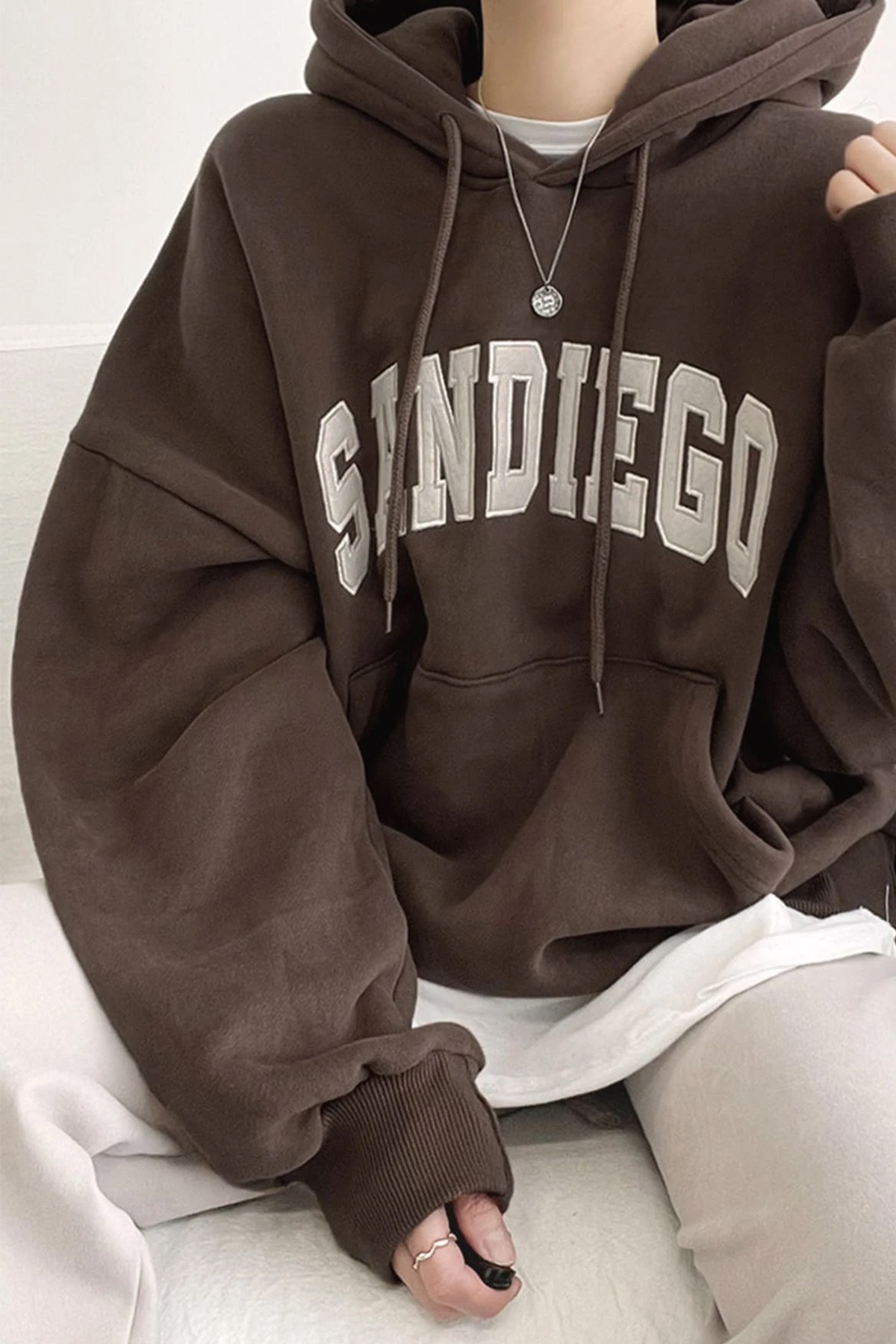 Unisex Sandiego Baskılı Oversize Sweatshirt