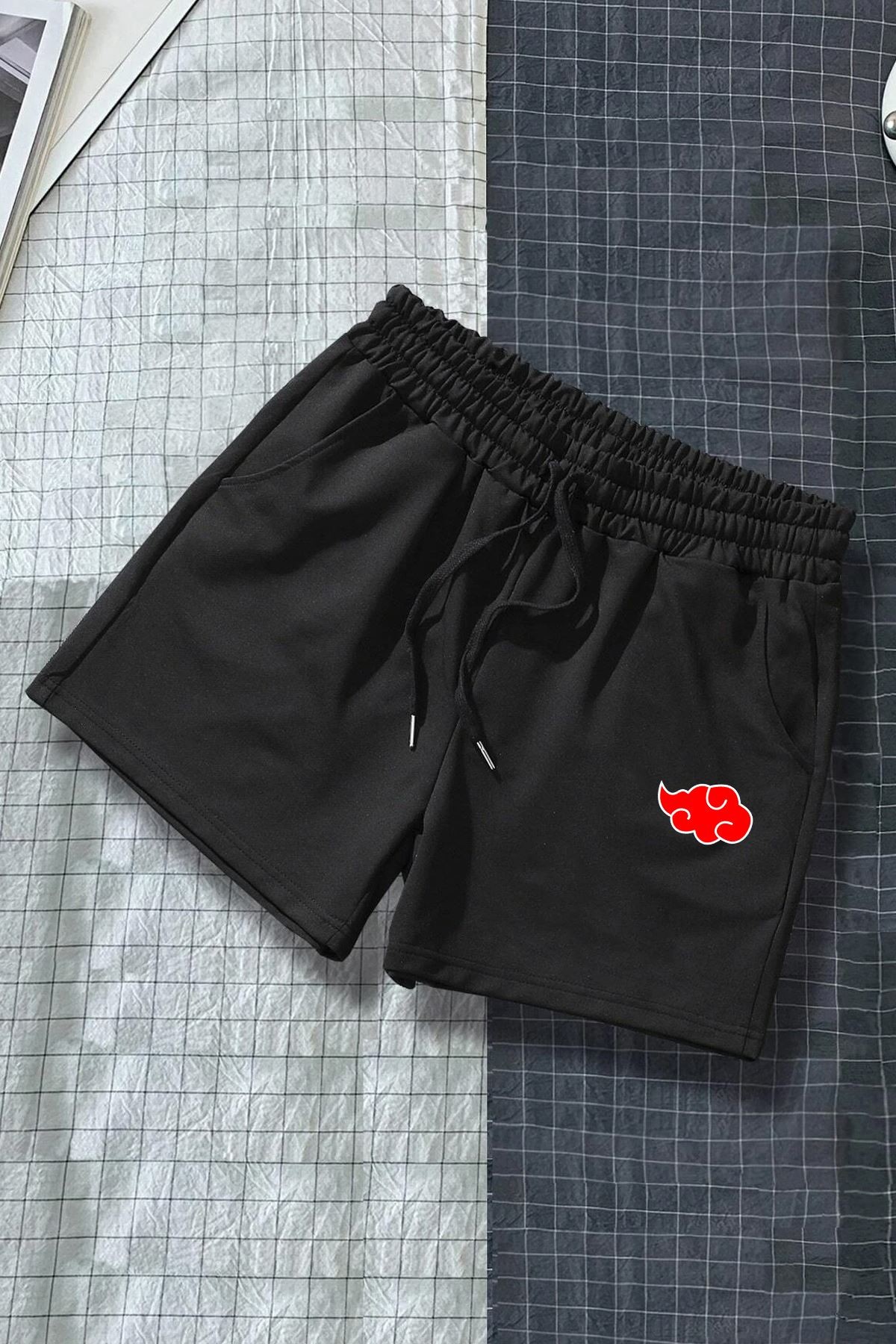 Tasarım Baskılı Pamuk Unisex Penye Short