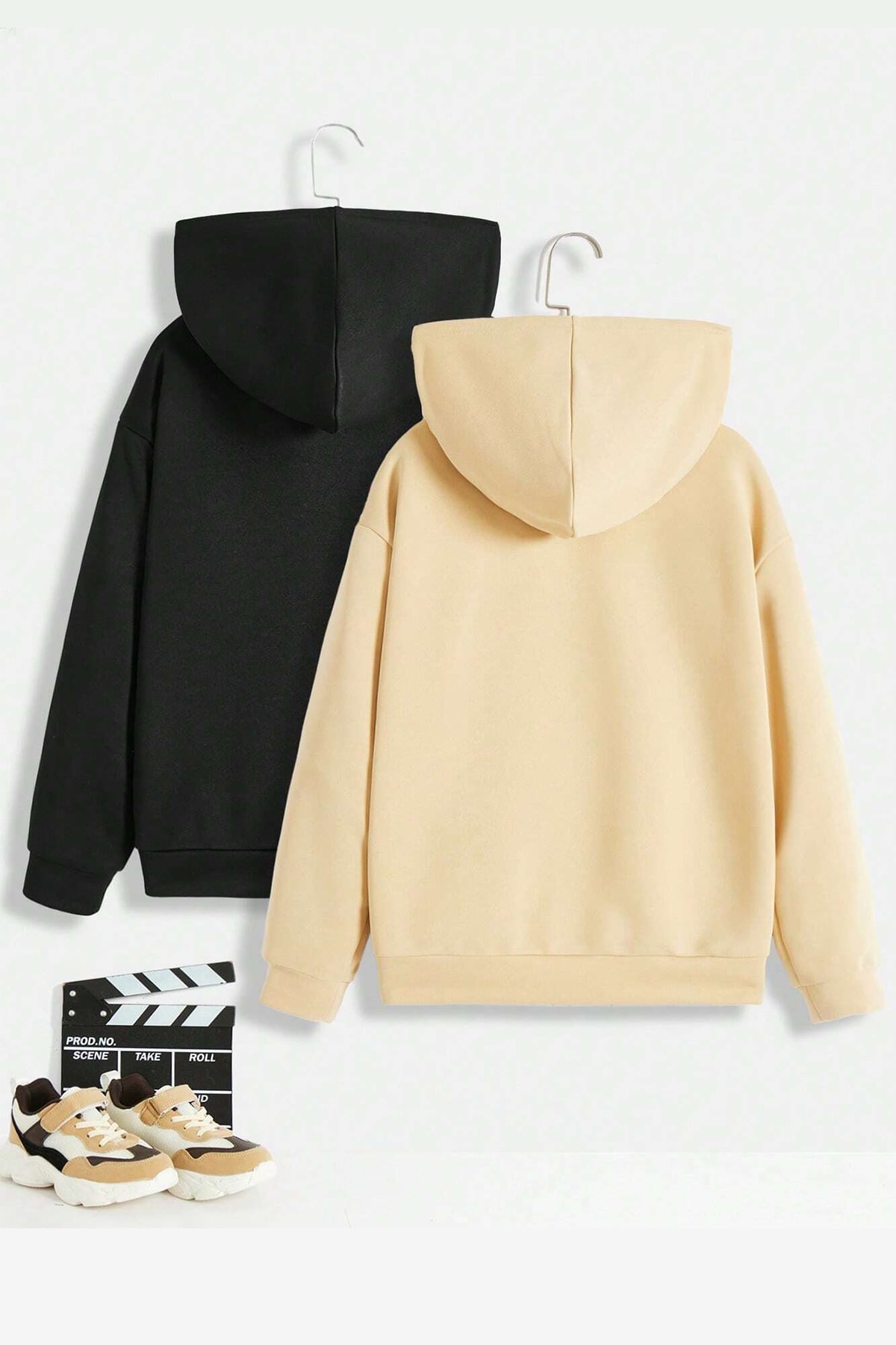2'li Paket Baskılı Erkek - Kız Çocuk Rahat Kalıp Sweatshirt