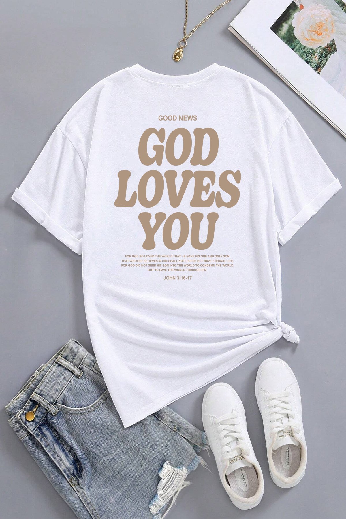 Good Loves You Baskılı Unisex Oversize Tshirt