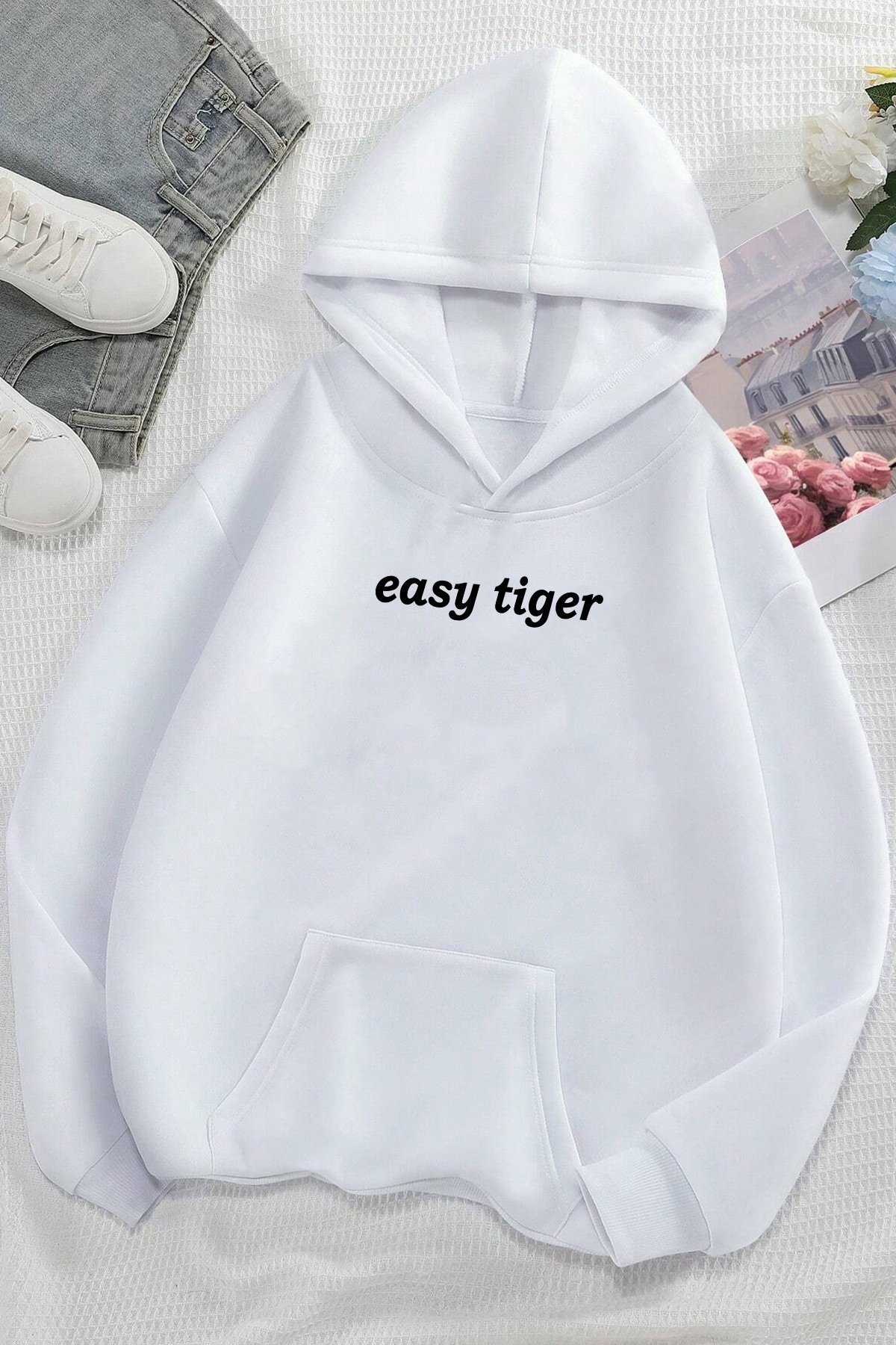 Easy Tiger Baskılı Oversize Sweatshirt