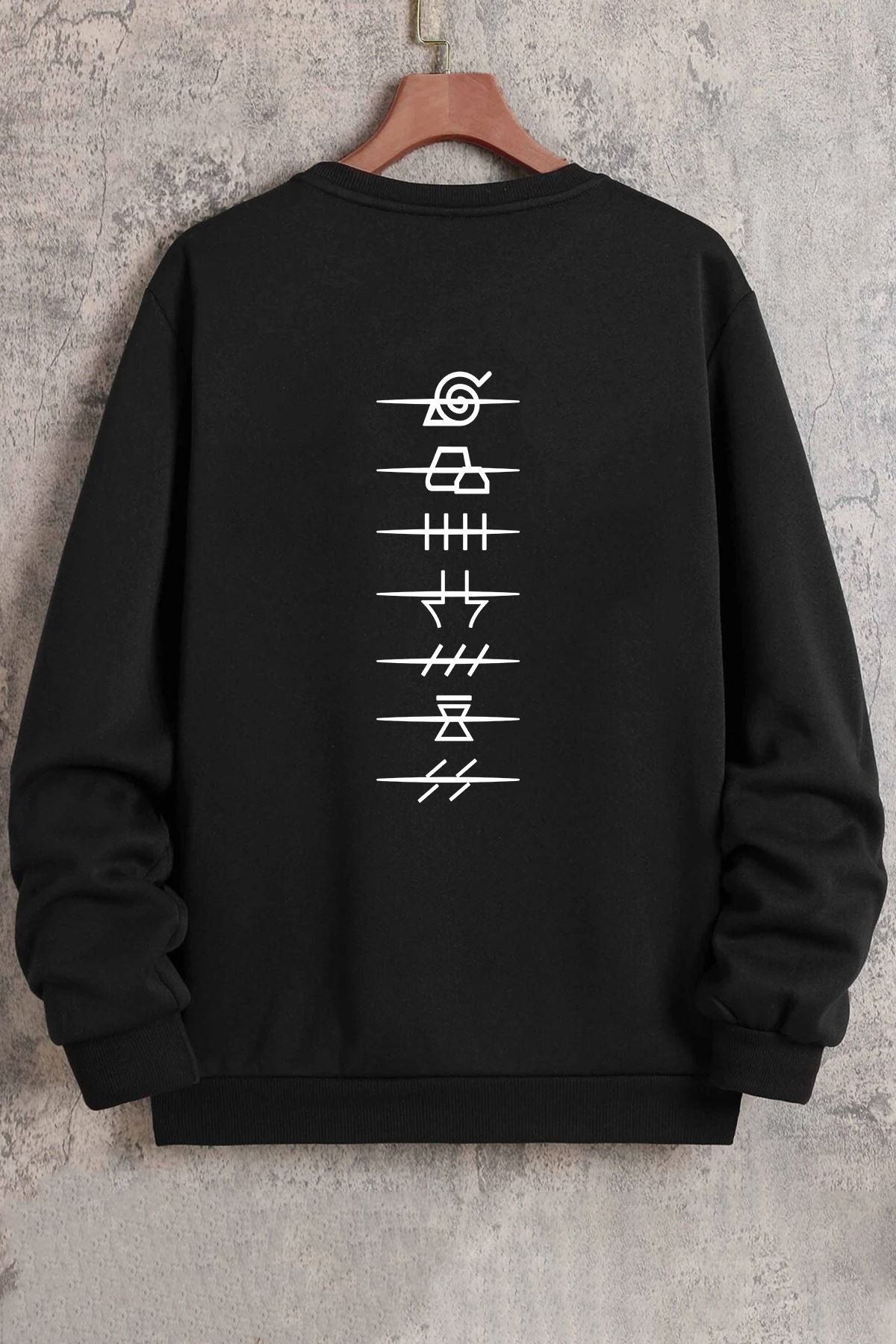 Unisex Ninja Akatsuki Bisiklet Yaka Sweatshirt