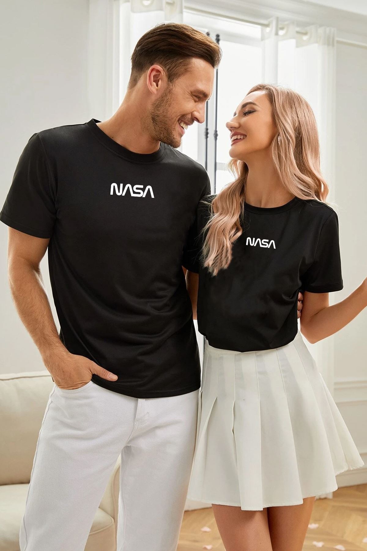 Unisex Nasa Baskılı T-shirt
