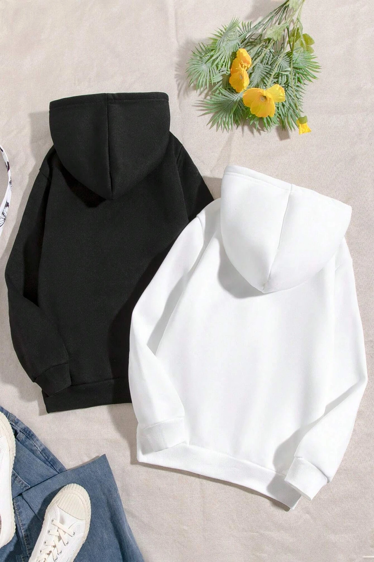 2'li Paket Baskılı Erkek - Kız Çocuk Rahat Kalıp Sweatshirt