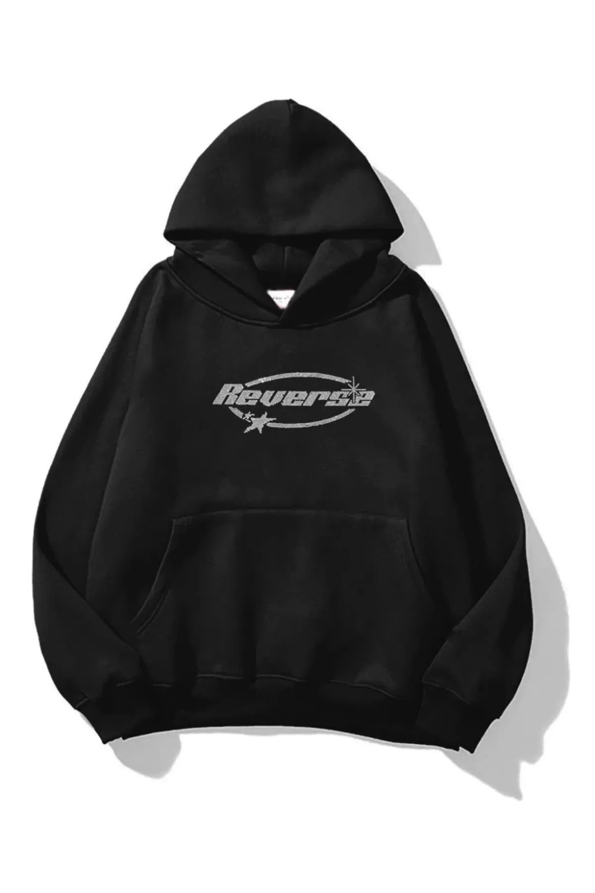 Unisex Reverse Pariltili Tas Baskılı Tasarım Oversize Sweatshirt