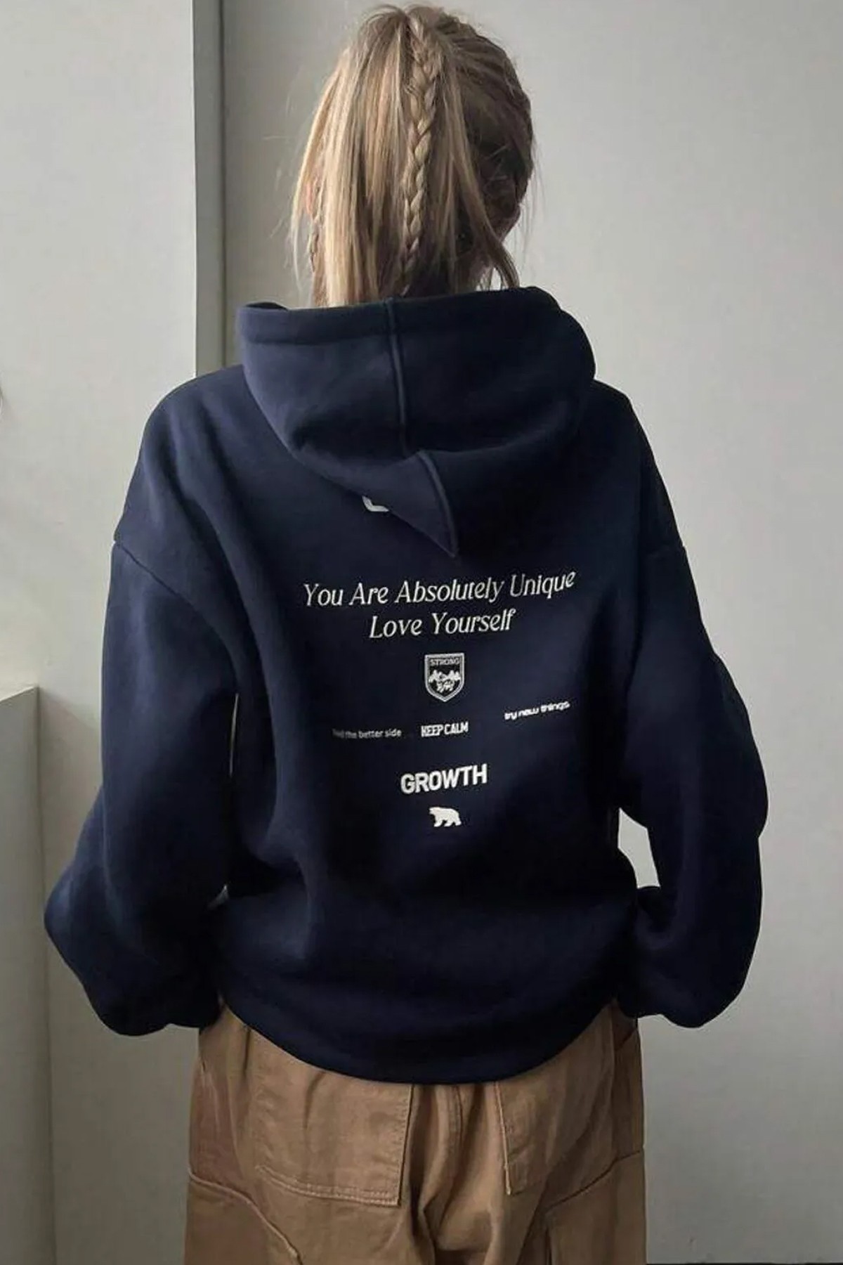 Calm Baskılı Oversize Sweatshirt