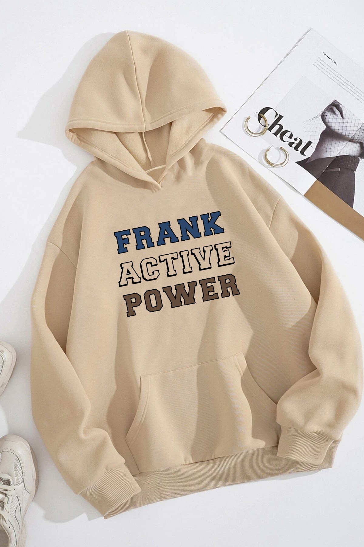 Frank Active Power Baskılı Oversize Sweatshirt