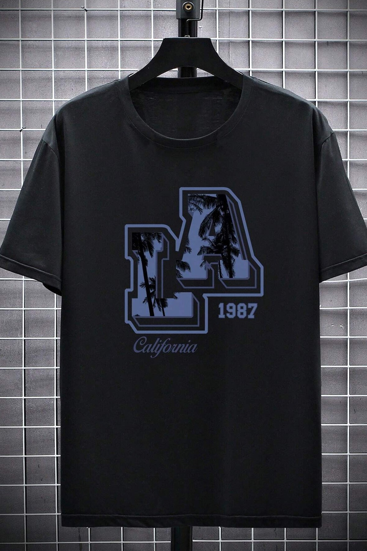 Erkek La California 1987 Baskılı Oversize Tshirt