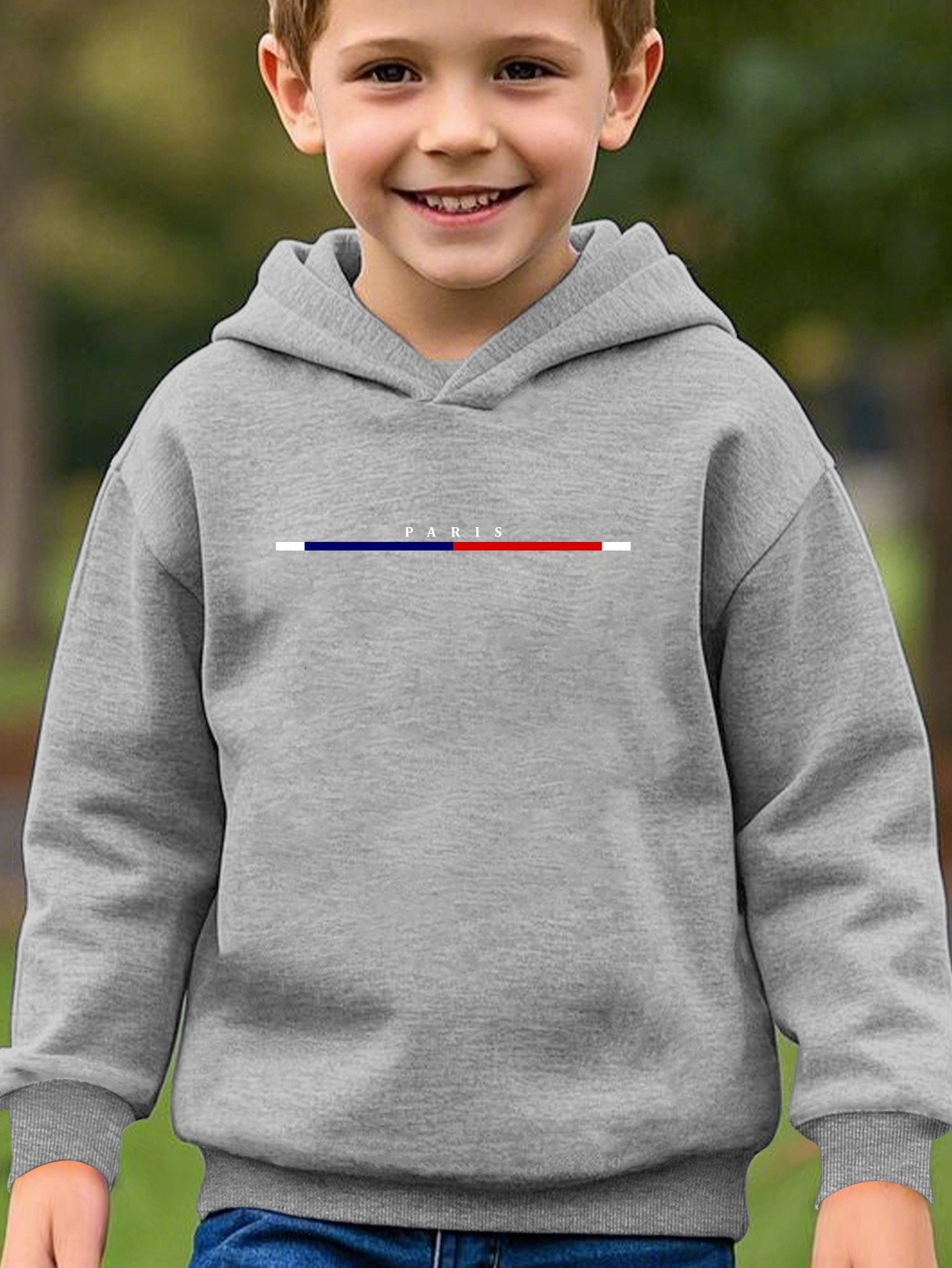 Paris Baskılı Oversize Çocuk Sweatshirt