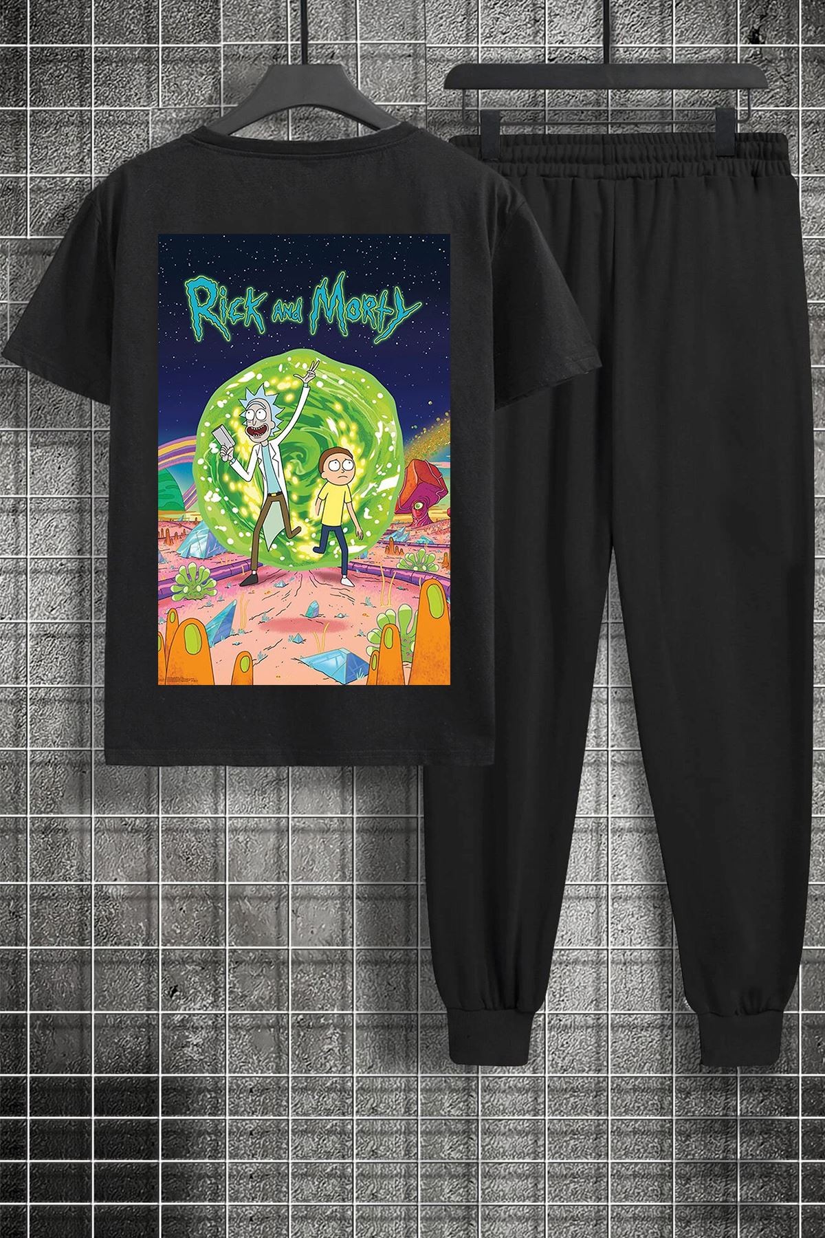 Unisex Rick and Morty Baskılı 2'li Eşofman Takımı