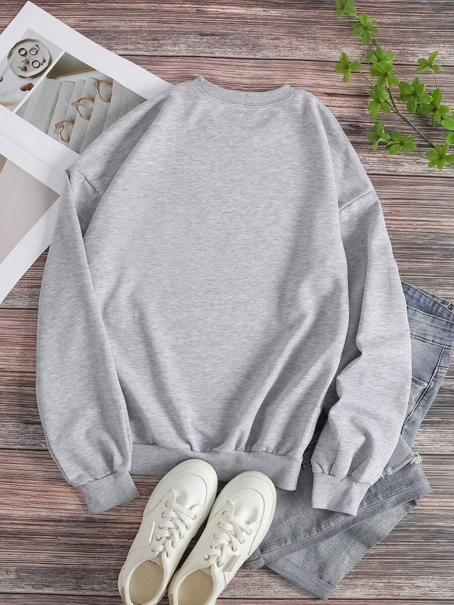 Unisex Sweet Girl Cherry Baskılı Oversize Sweatshirt