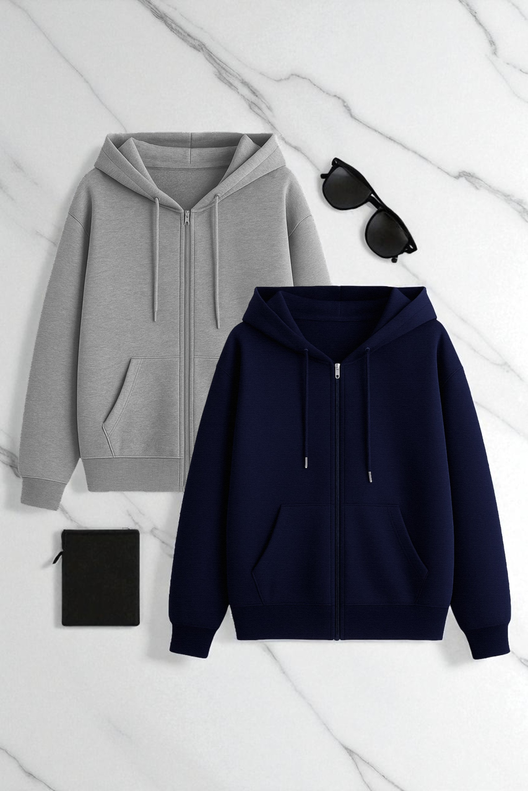 2'li Paket Fermuarlı Mevsimlik Sweatshirt