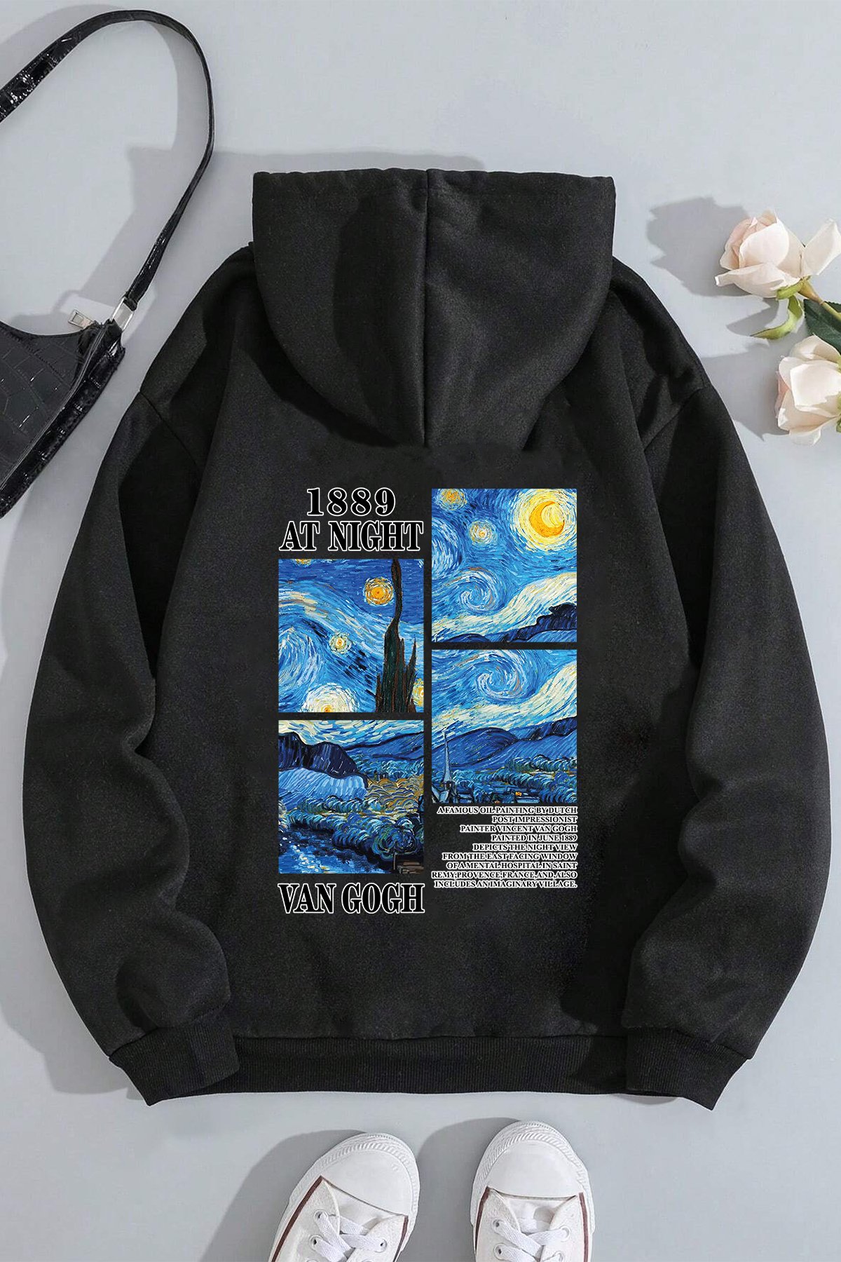 Vangogh Baskılı Oversize Sweatshirt