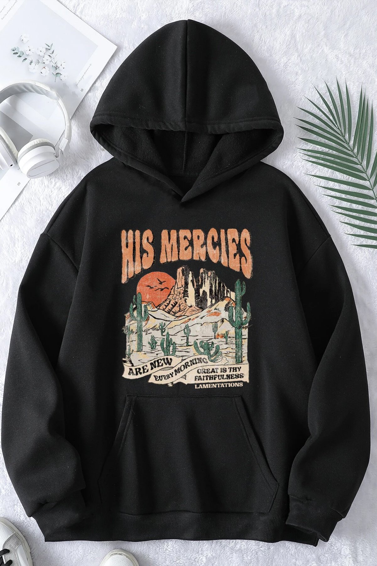 His Mercies Baskılı Oversize Sweatshirt