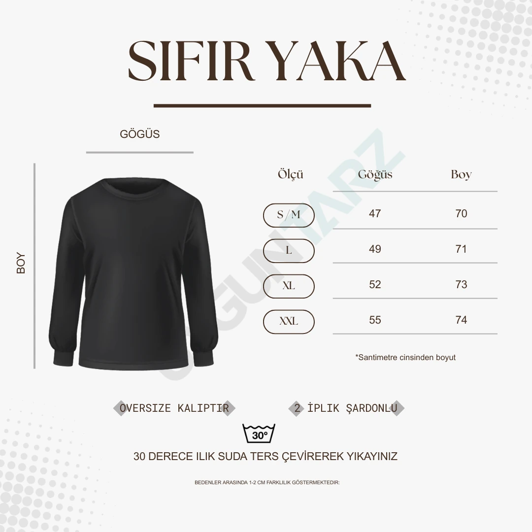 Unisex Zero Baskılı Oversize Sweatshirt