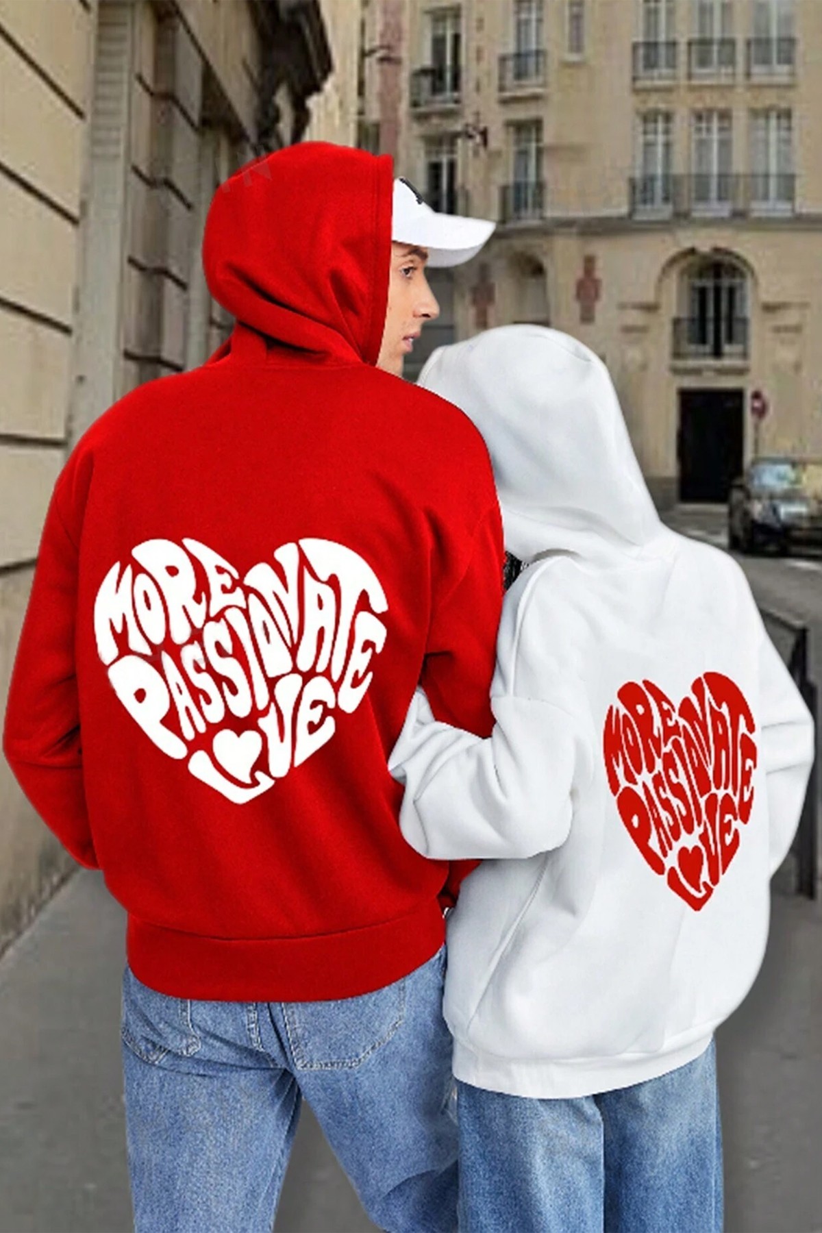 More Love Baskılı Pamuklu Oversize Sweatshirt