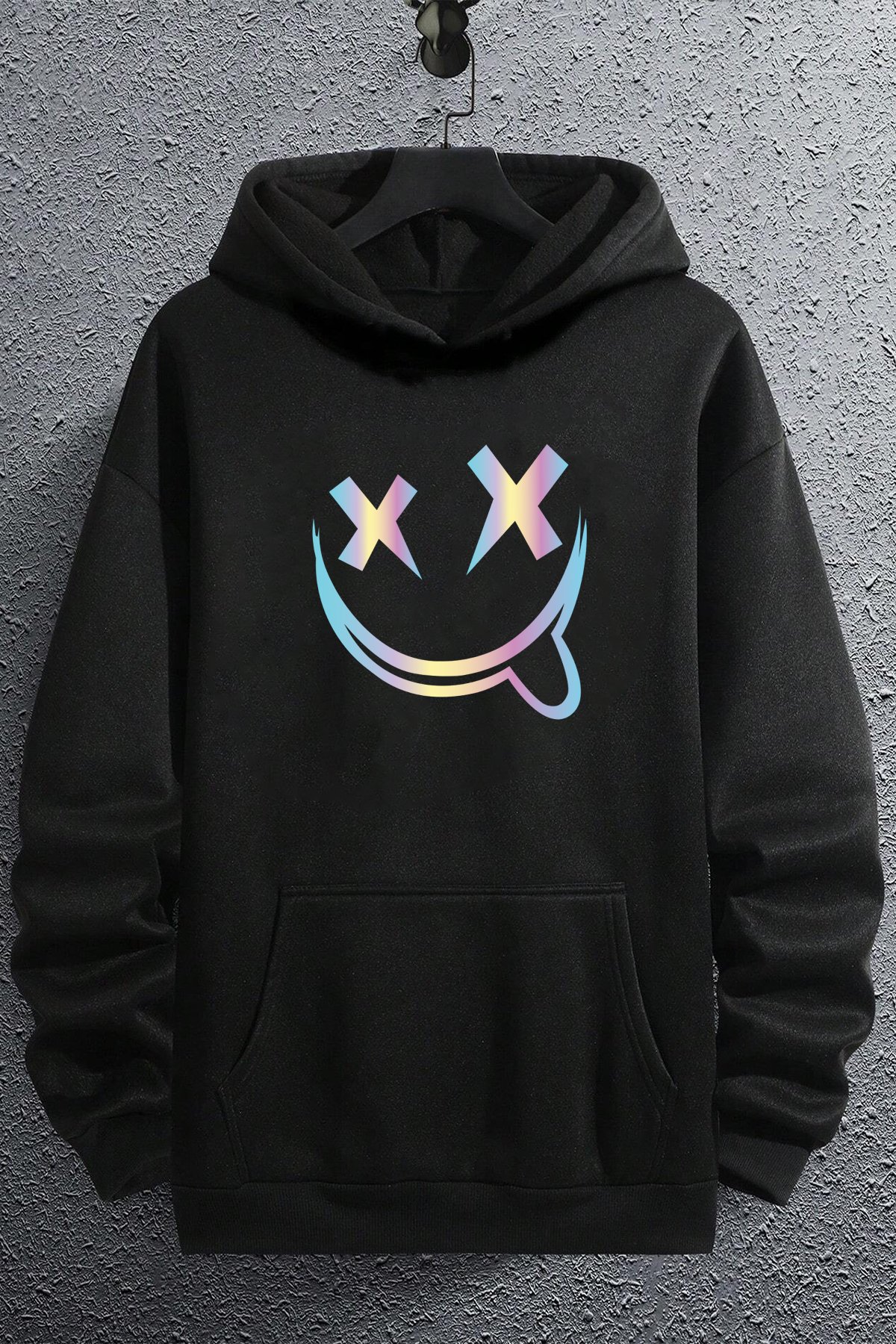 Holoram Smile Baskılı Oversize Sweatshirt