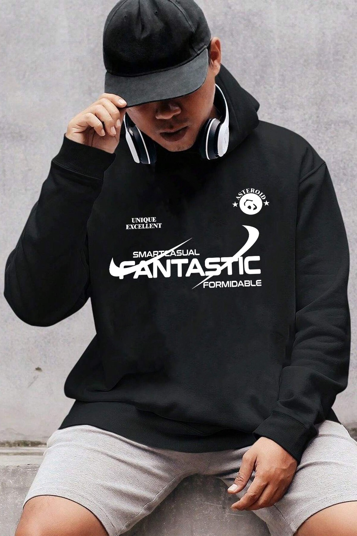 Fantastic Baskılı Oversize Sweatshirt