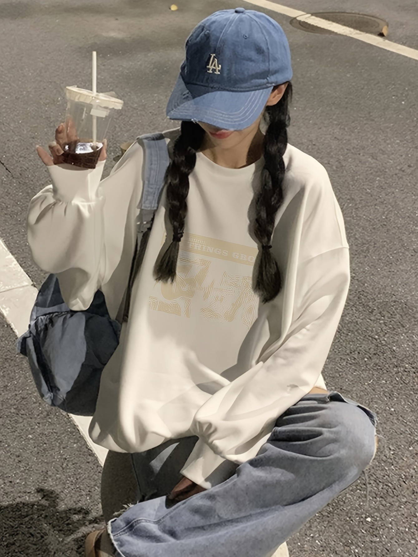 Unisex All Things Grow Baskılı Oversize Sweatshirt