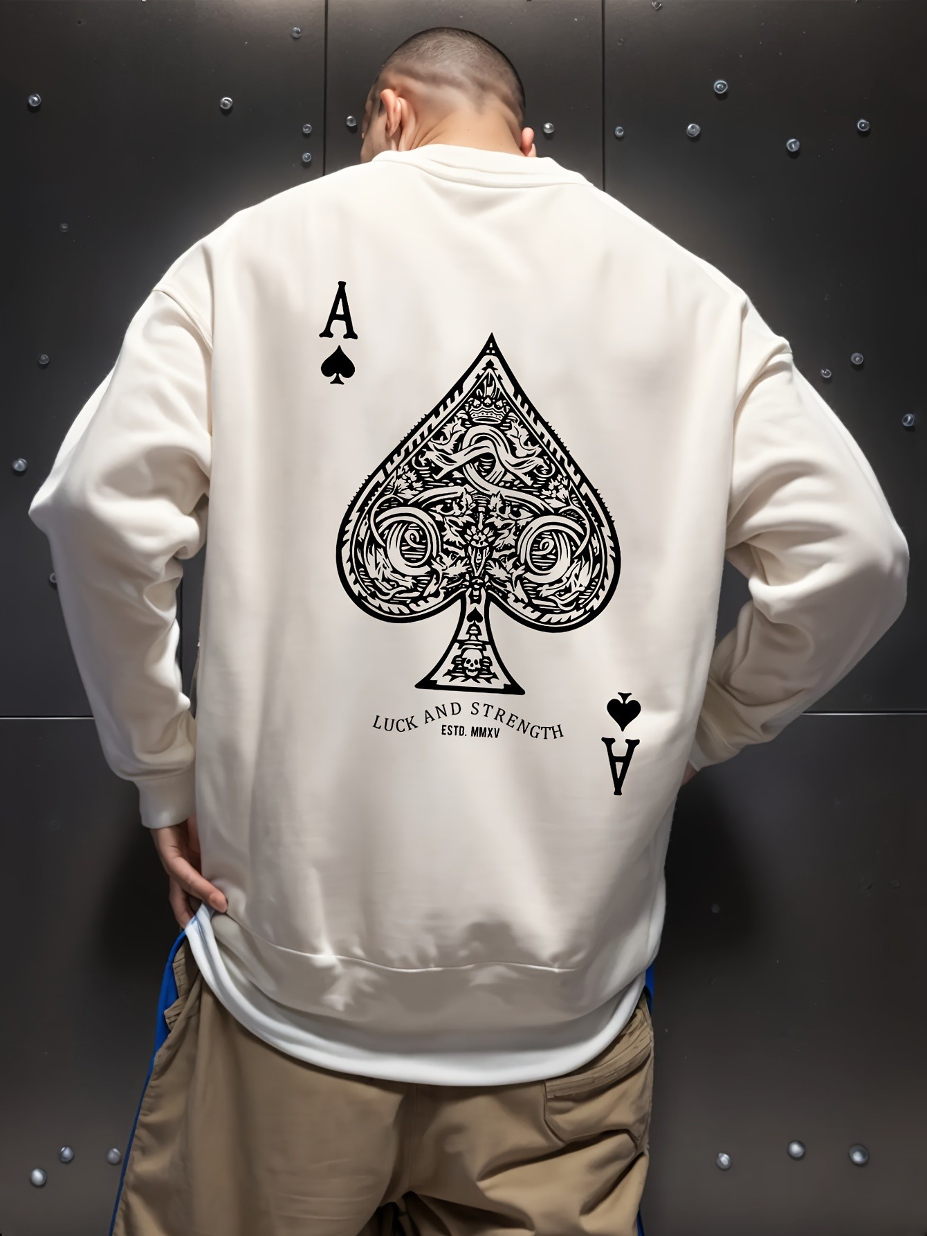 Unisex Maca Asi Baskılı Oversize Sweatshirt