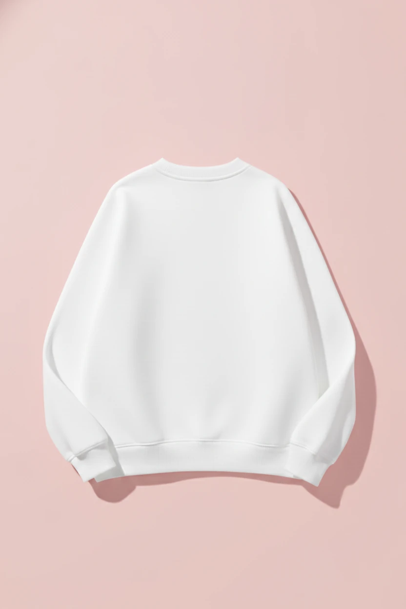 Unisex Yumuşak Dokulu Düz 3 İplik Oversize Sıfır Yaka Sweatshirt – Sade ve Modern Görünüm