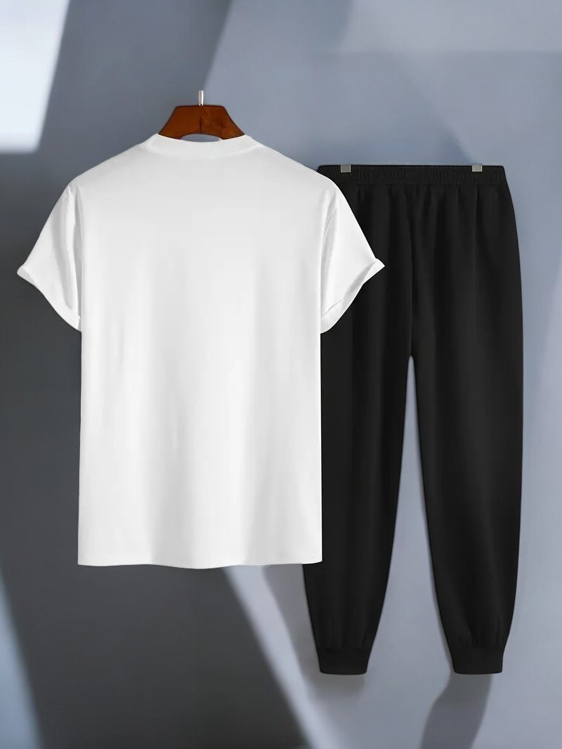 Unisex Zaman Pusulası Tasarım Basklı Tshirt Eşofman Takımı