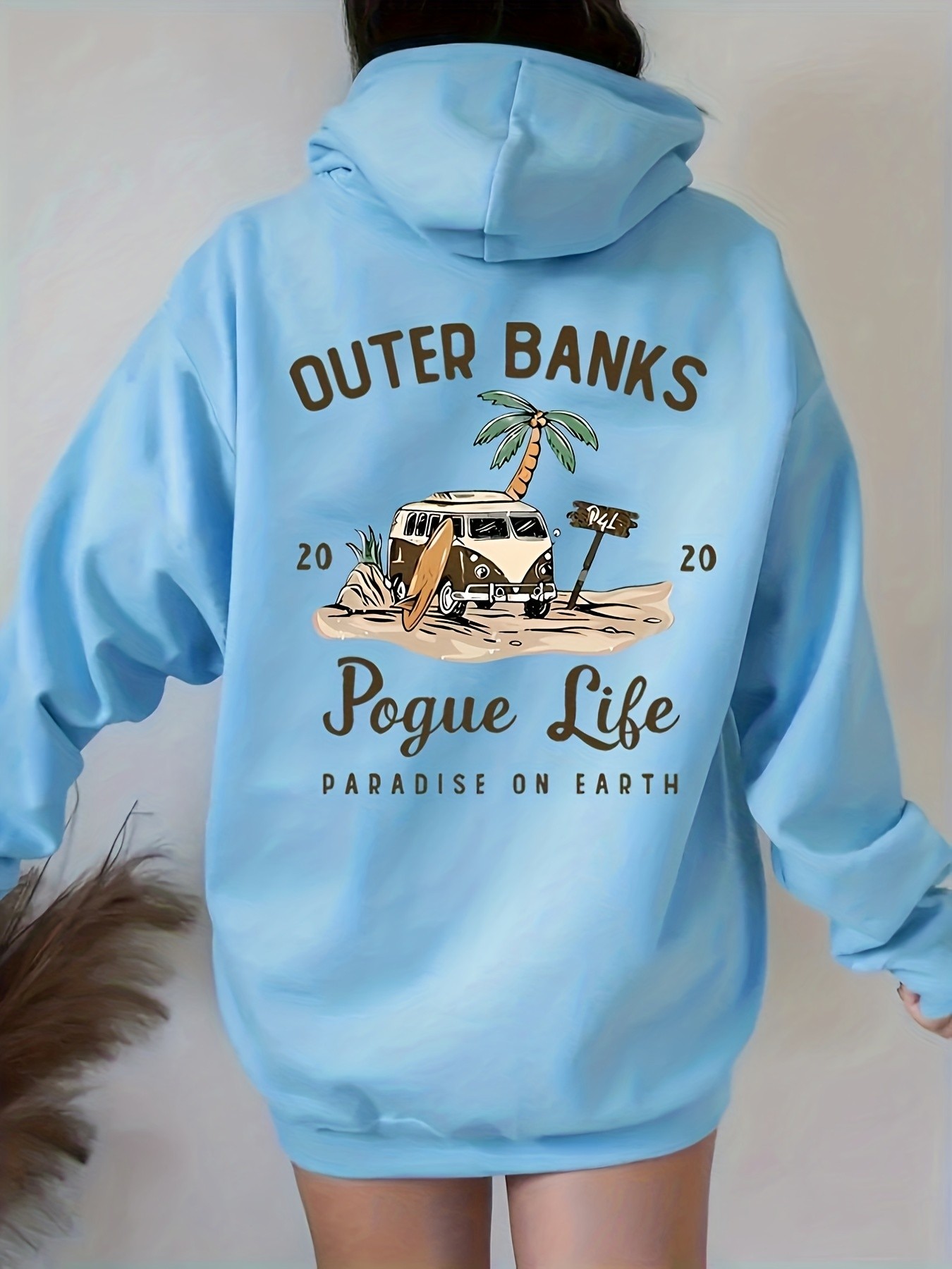 Unisex Outer Banks Baskılı Oversize Sweatshirt