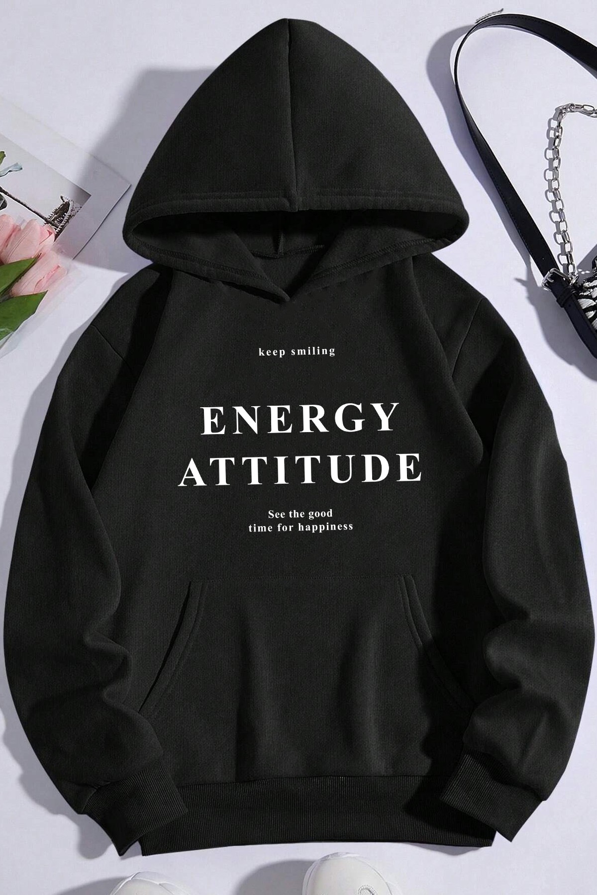 Energy Baskılı Oversize Sweatshirt