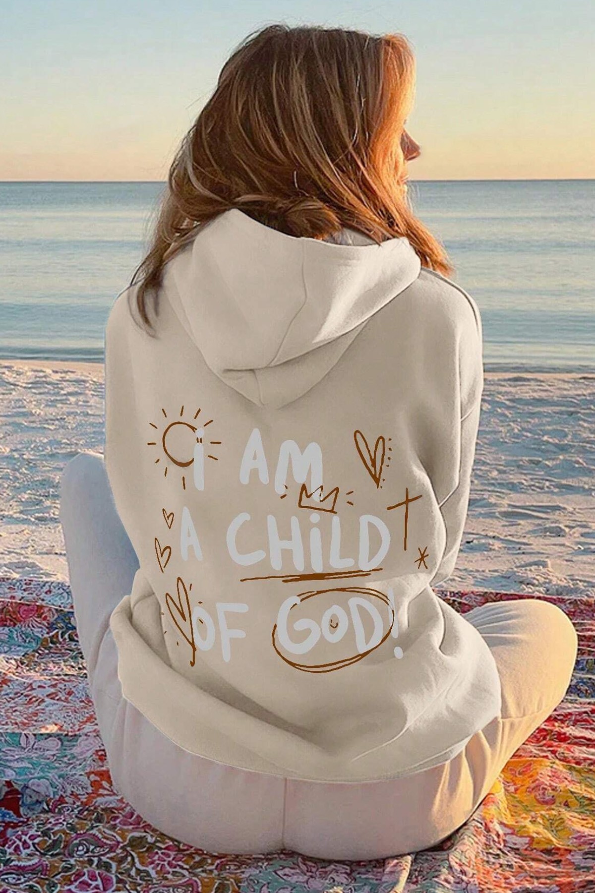 Sırt Baskılı Oversize Sweatshirt