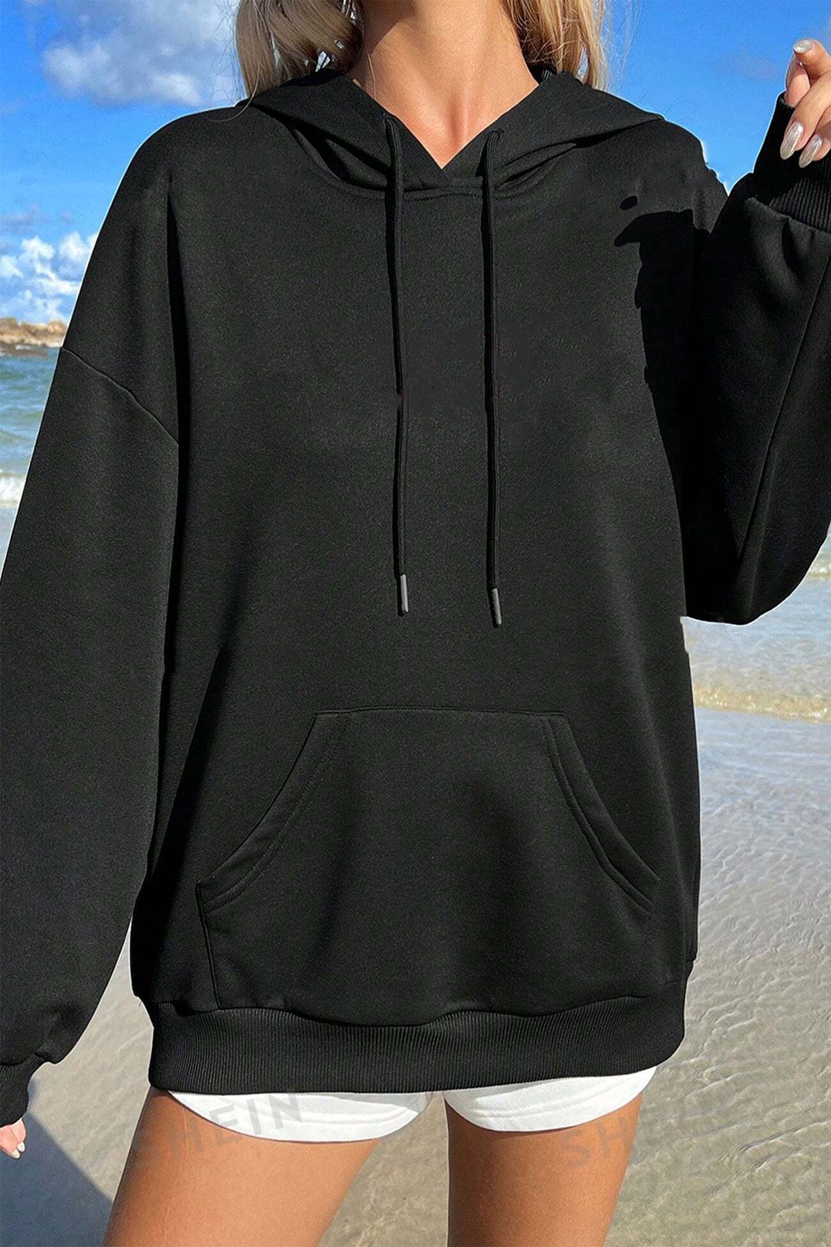 Sırt Baskılı Oversize Sweatshirt