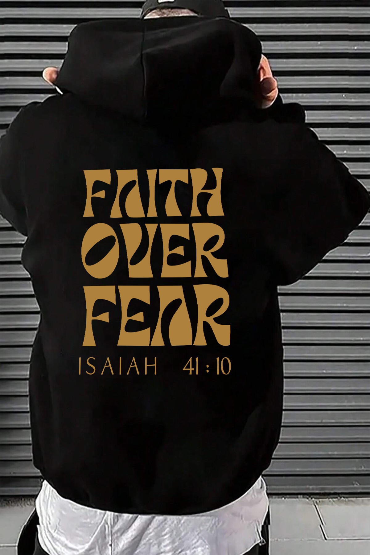 Faith Over Fear Baskılı Oversize Sweatshirt