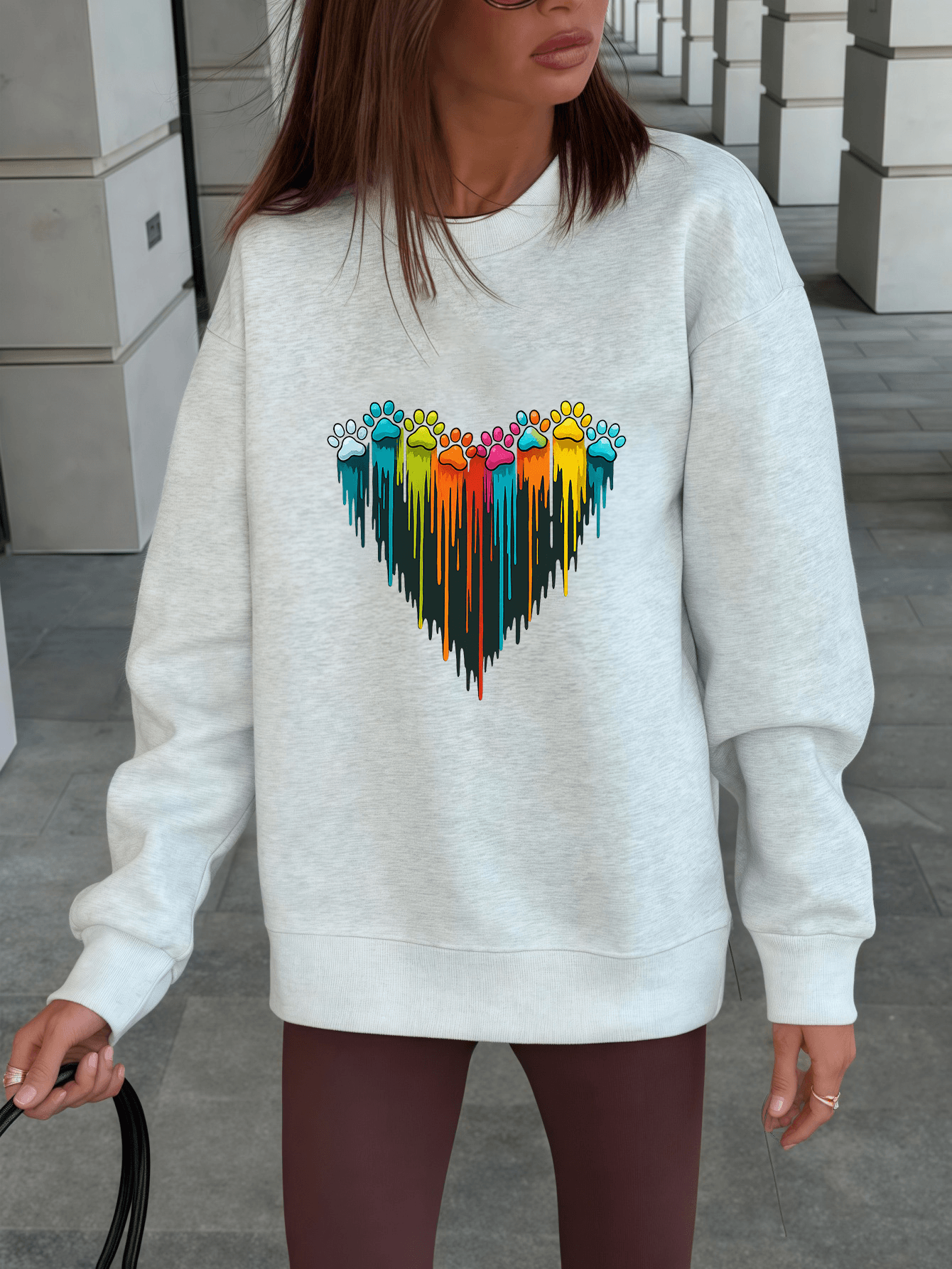 Unisex Sevimli Patiler Baskılı Tasarım Oversize Tişört